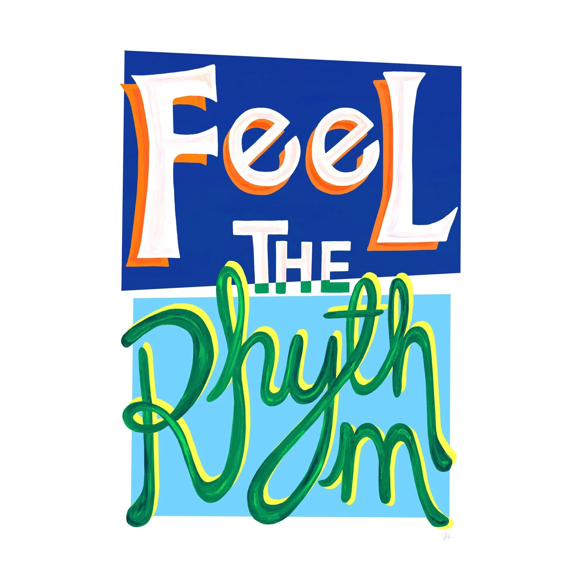 Violets Print House - Feel The Rhythm Blue And Orange Music Print - Image 2
