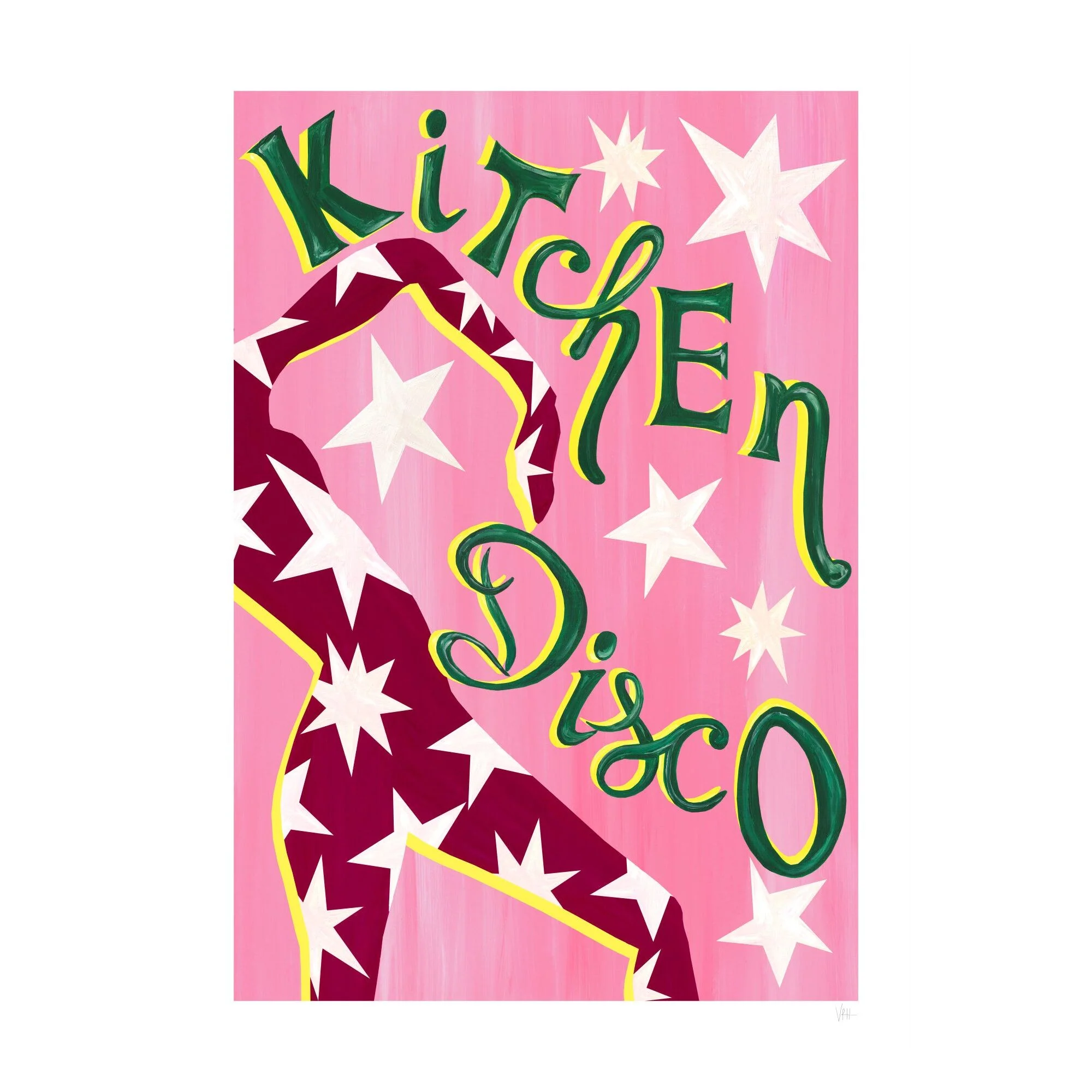 Violets Print House - Kitchen Disco Pink Music Print - Image 2