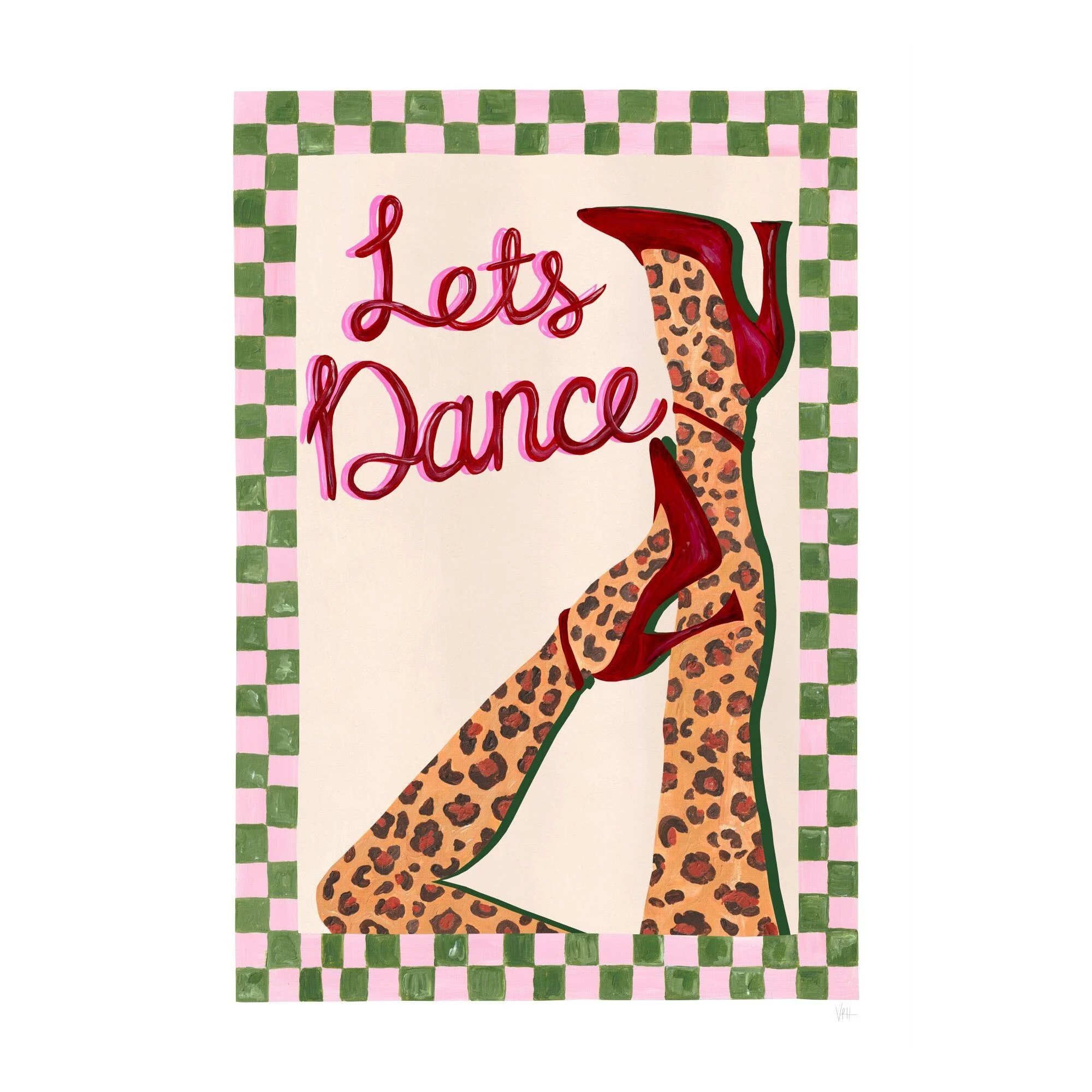 Violets Print House - Lets Dance Pink And Green Print - Image 2