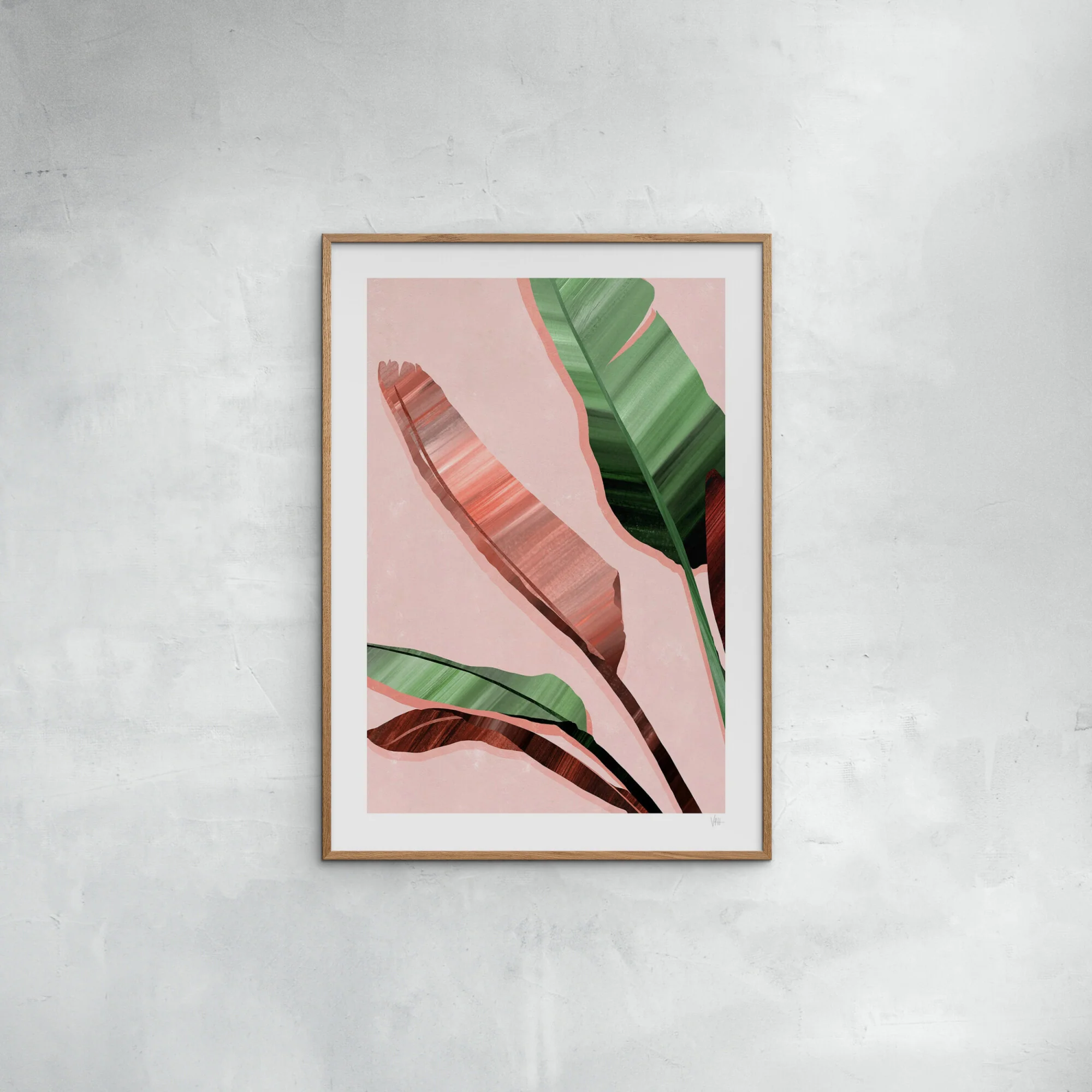 Violets Print House - Pink And Green Banana Leaves - Image 4