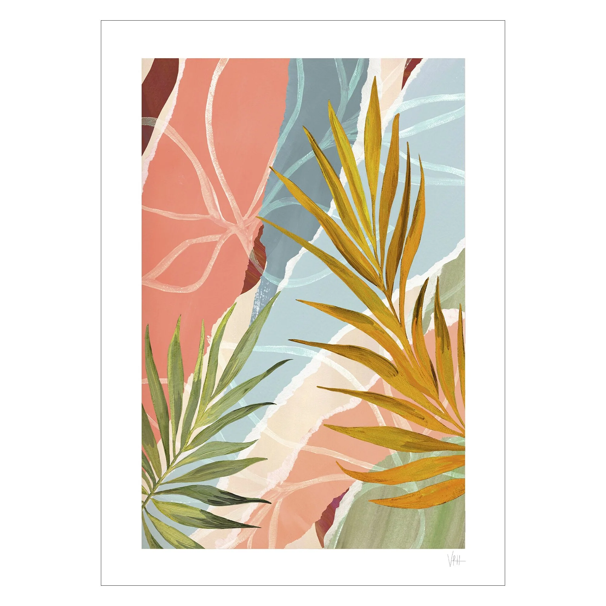 Violets Print House - Soft Tone Abstract Leaf Collage 1 - Image 2
