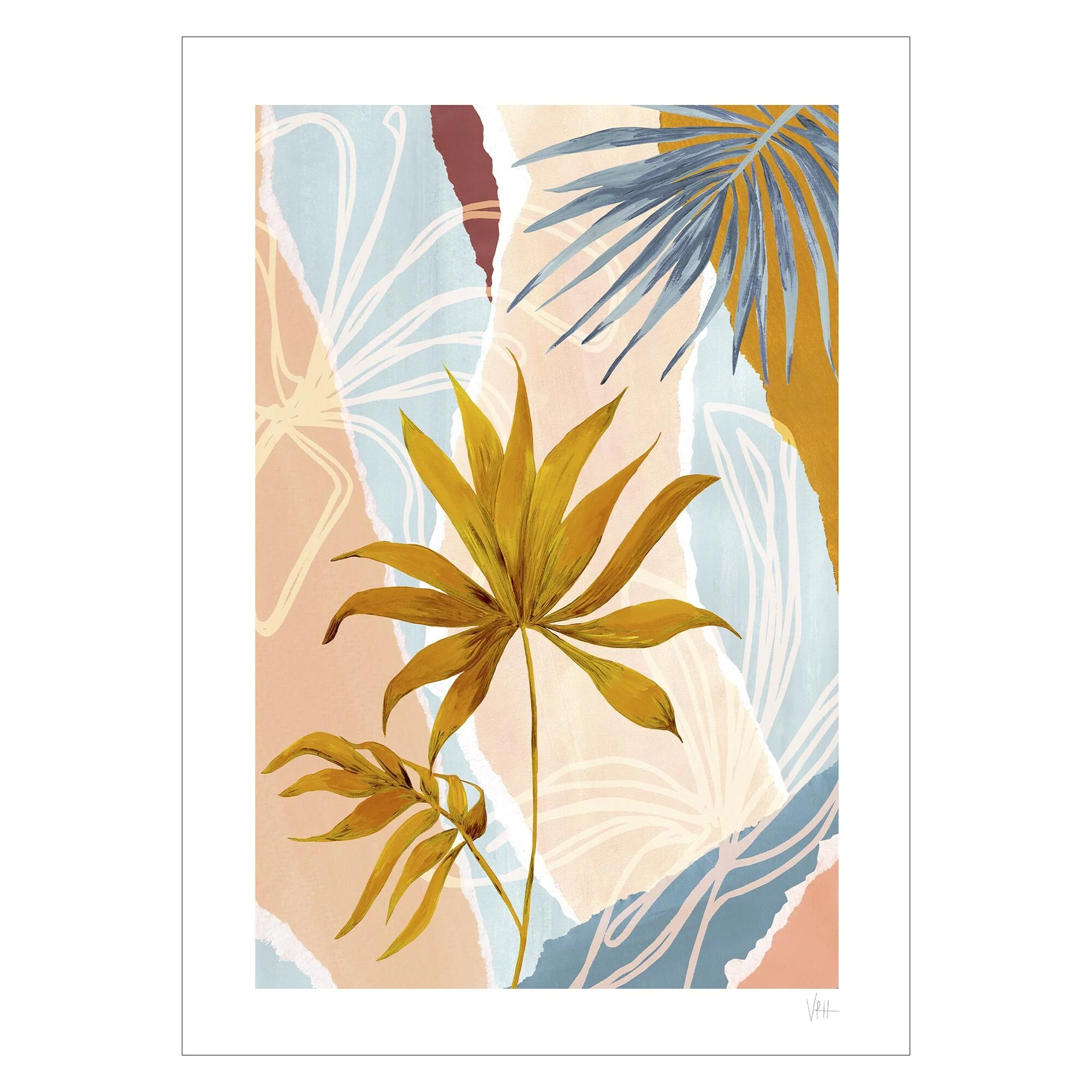 Violets Print House - Soft Tone Abstract Leaf Collage 2 - Image 2