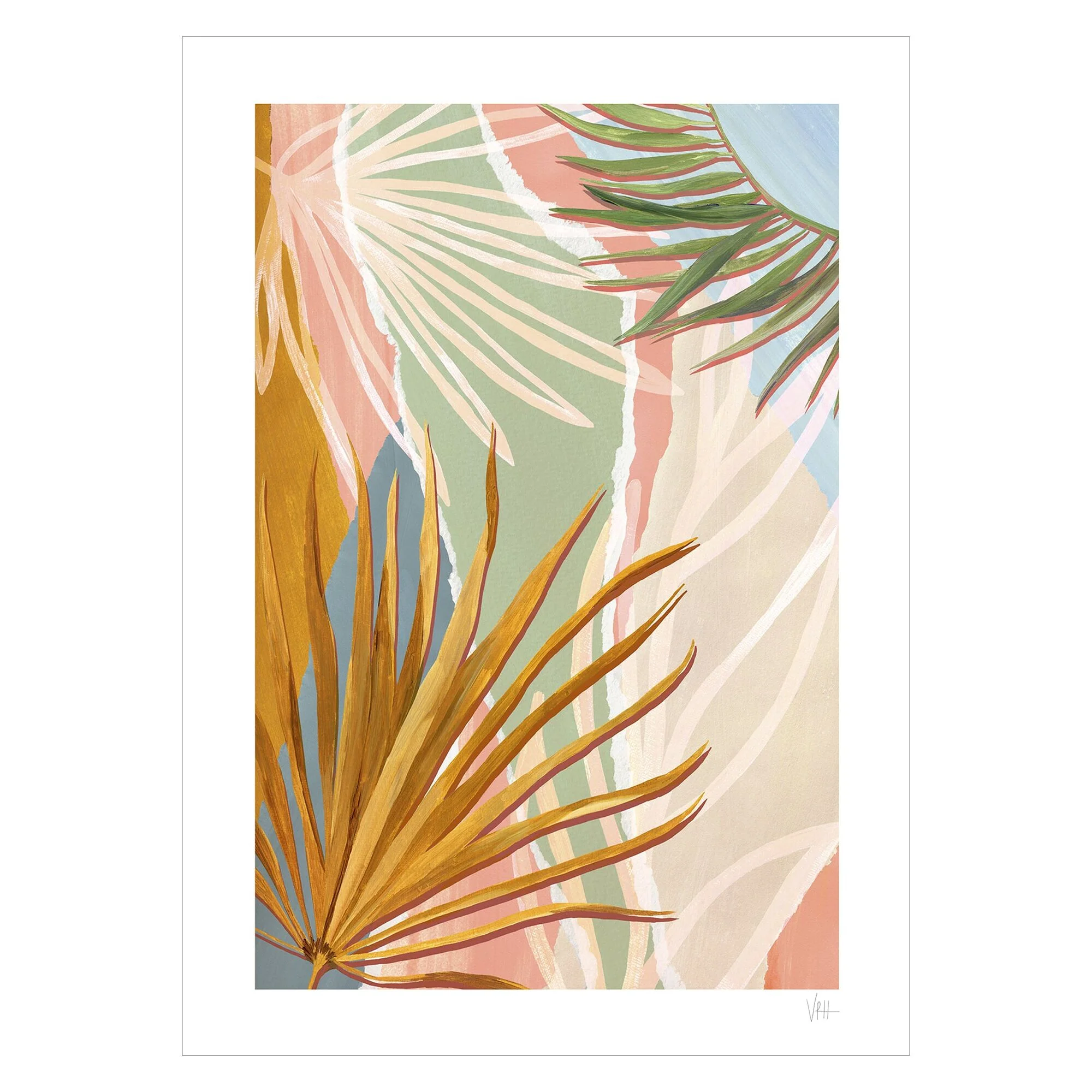 Violets Print House - Soft Tone Abstract Leaf Collage 3 - Image 2