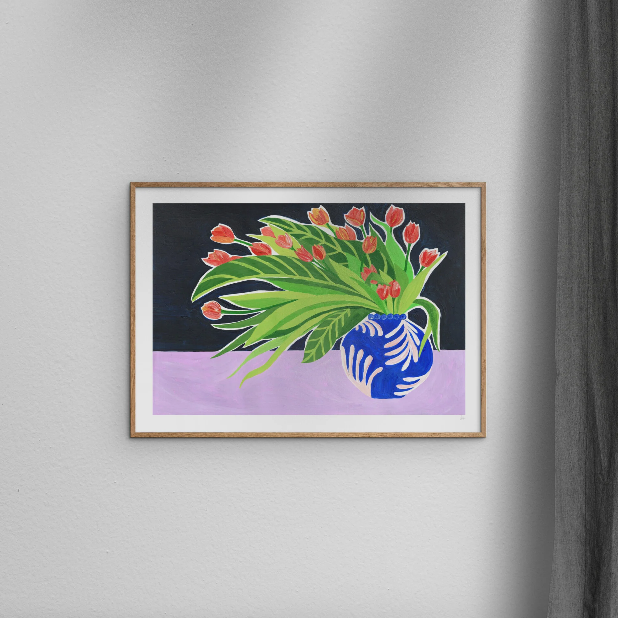 Violets Print House - Vase Of Leafy Green Tulips - Image 4