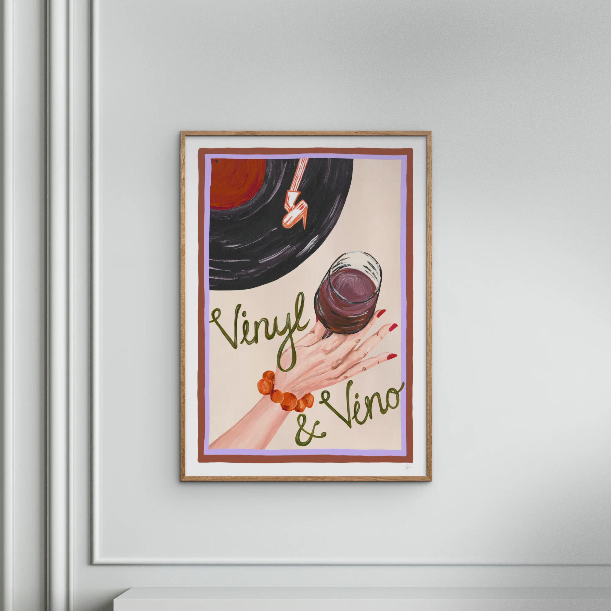 Violets Print House - Vinyl & Vino Purple And Brown Music Print - Image 4
