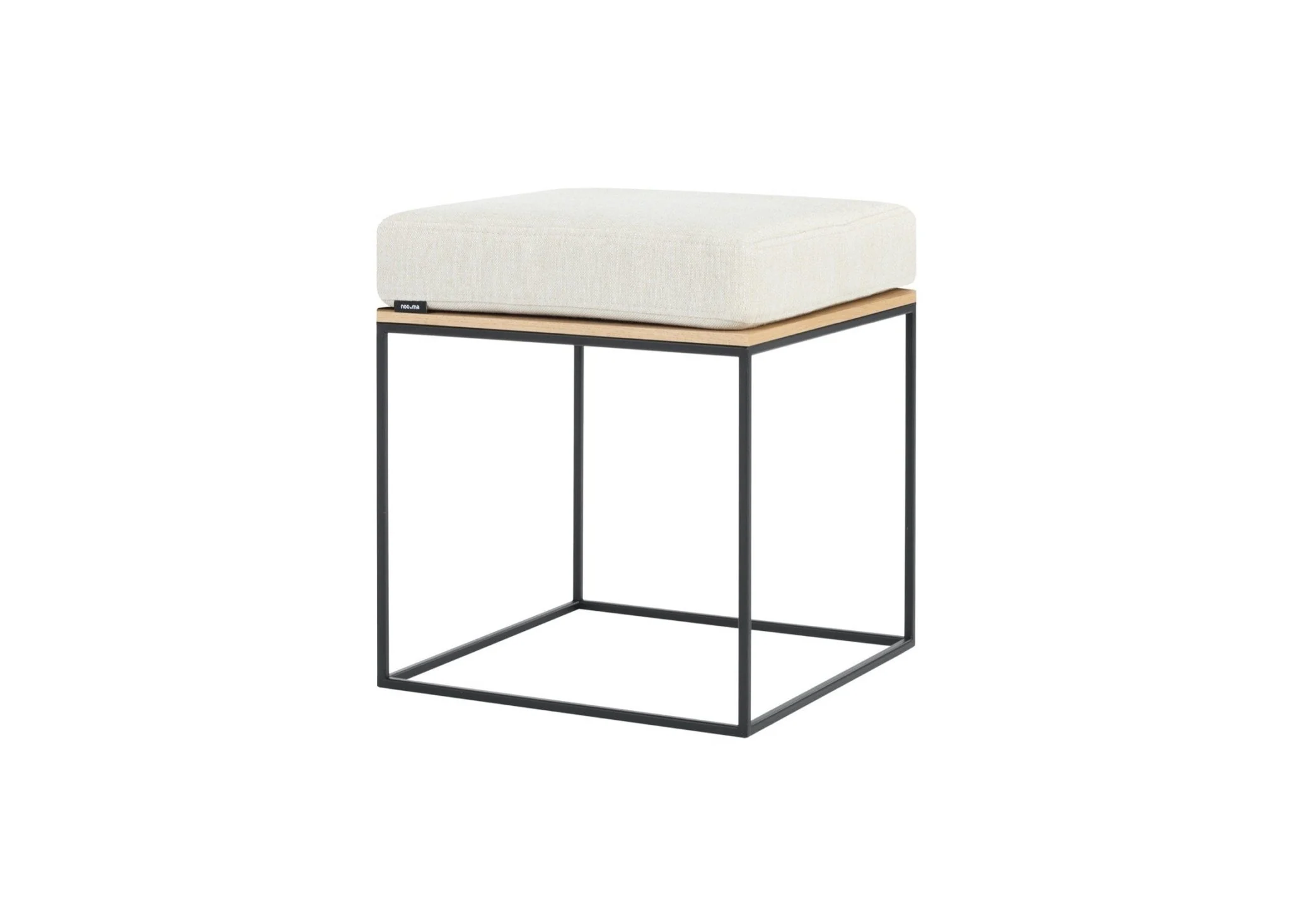 Pouf Feo - Oak Top/Cream Beige Cushion - Image 2