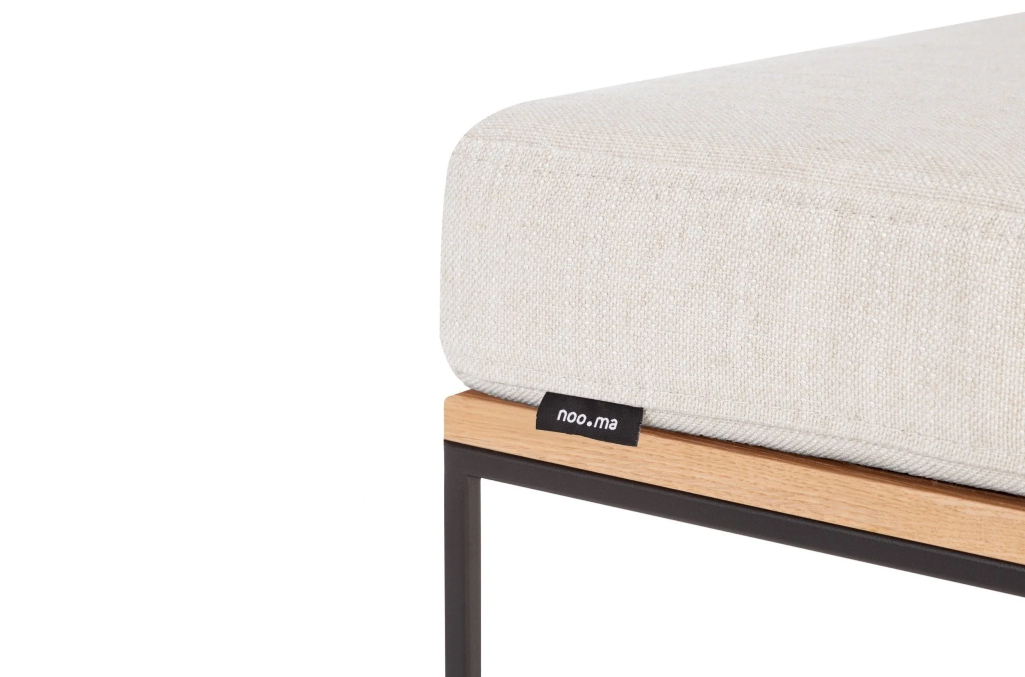 Pouf Feo - Oak Top/Cream Beige Cushion - Image 3