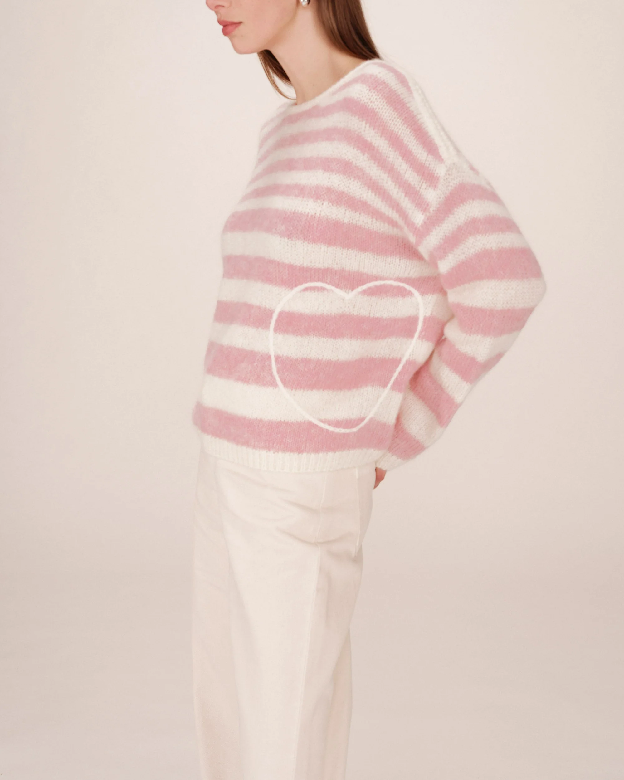 Pull A Rayures Cristal Rose Sand - Image 2