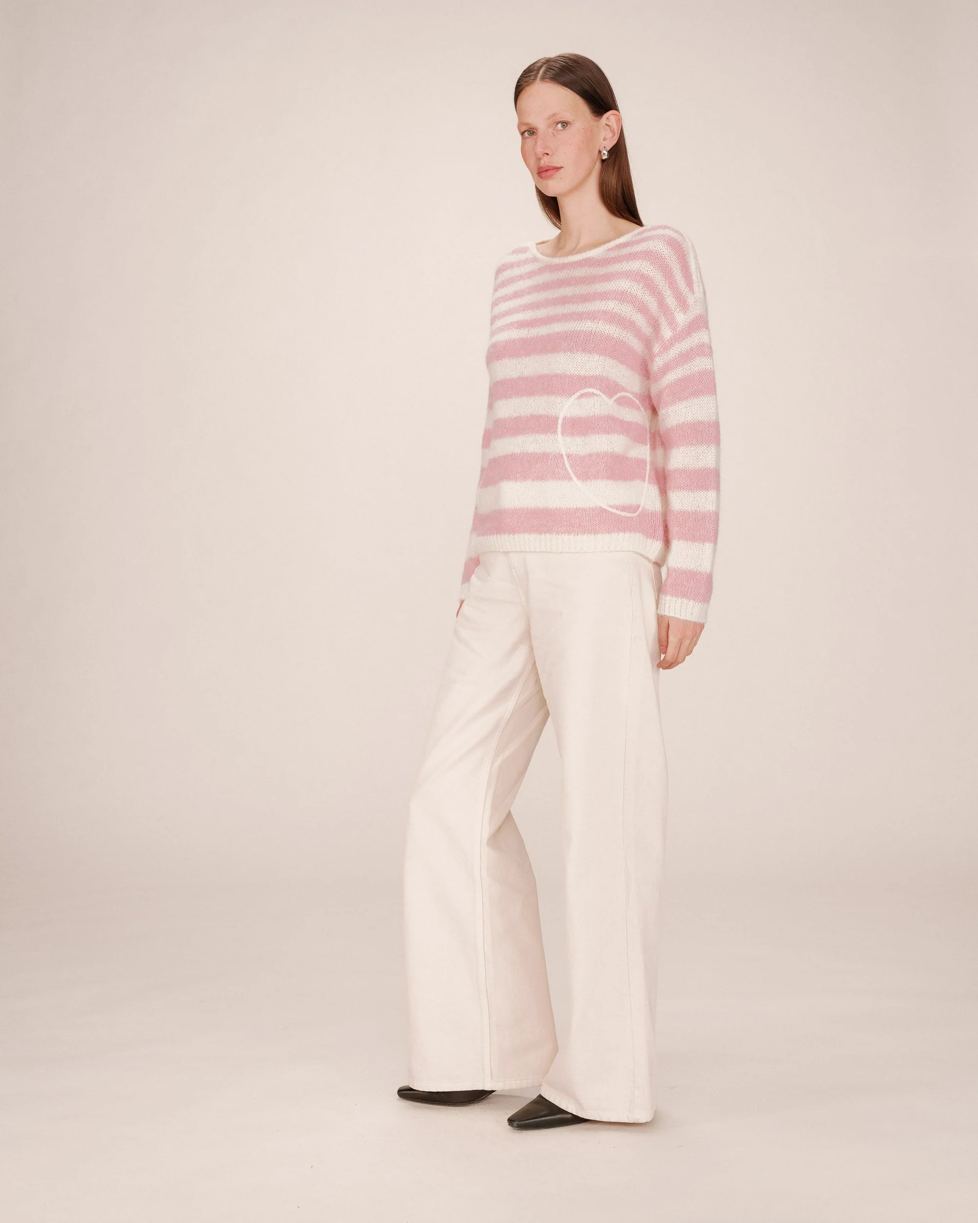 Pull A Rayures Cristal Rose Sand - Image 3