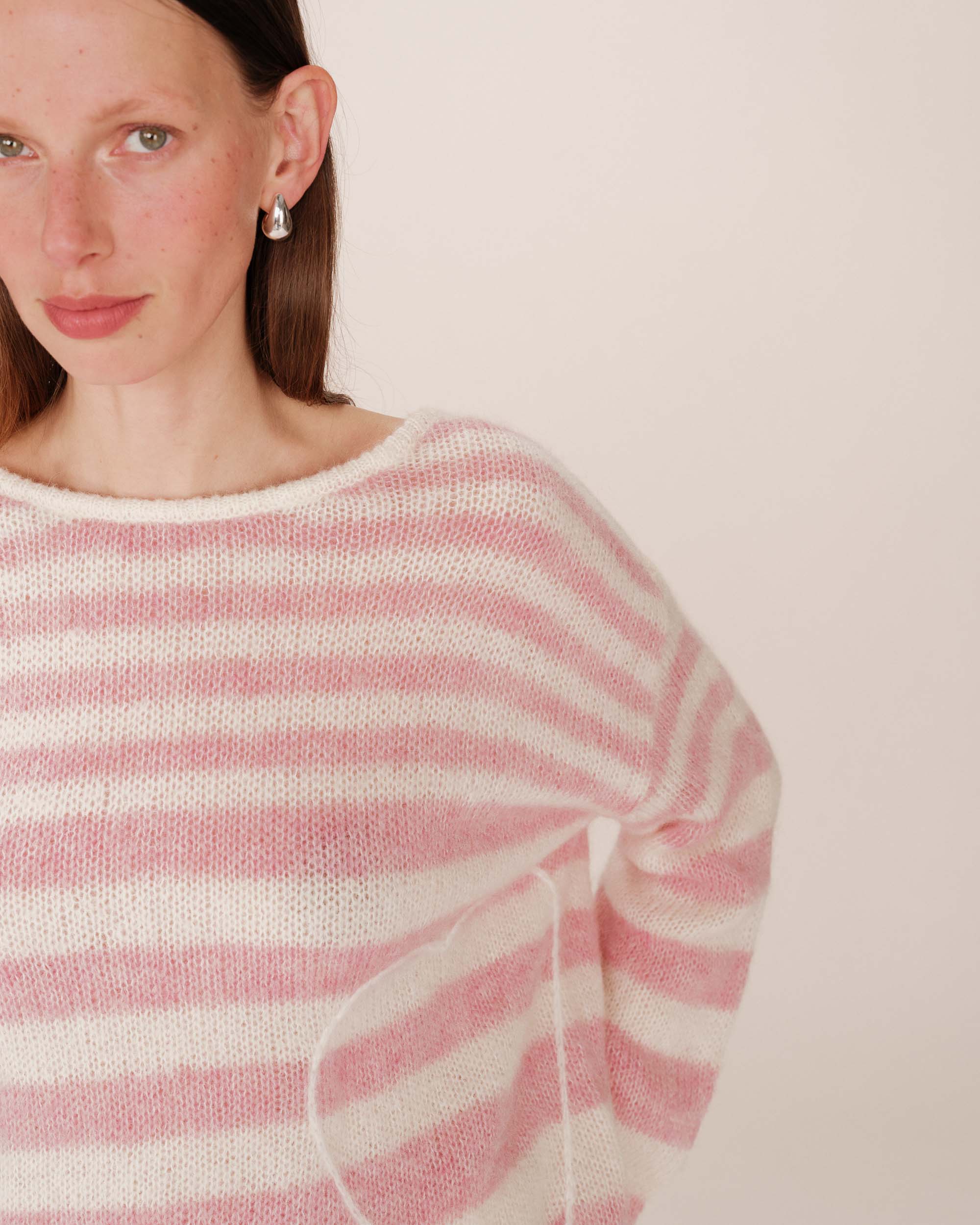 Pull A Rayures Cristal Rose Sand - Image 4