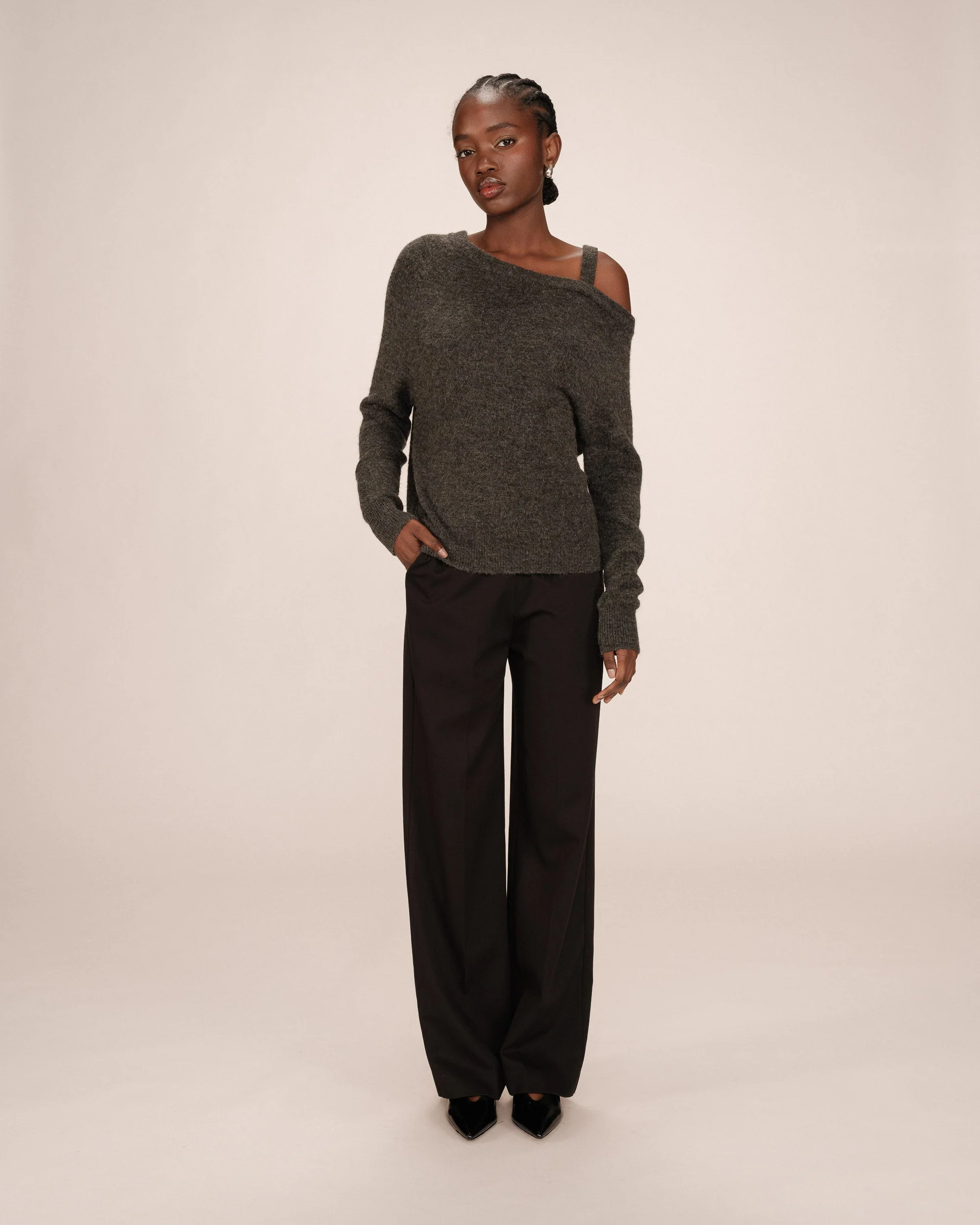 Pull Asymetrique Anthracite Samantha - Image 3