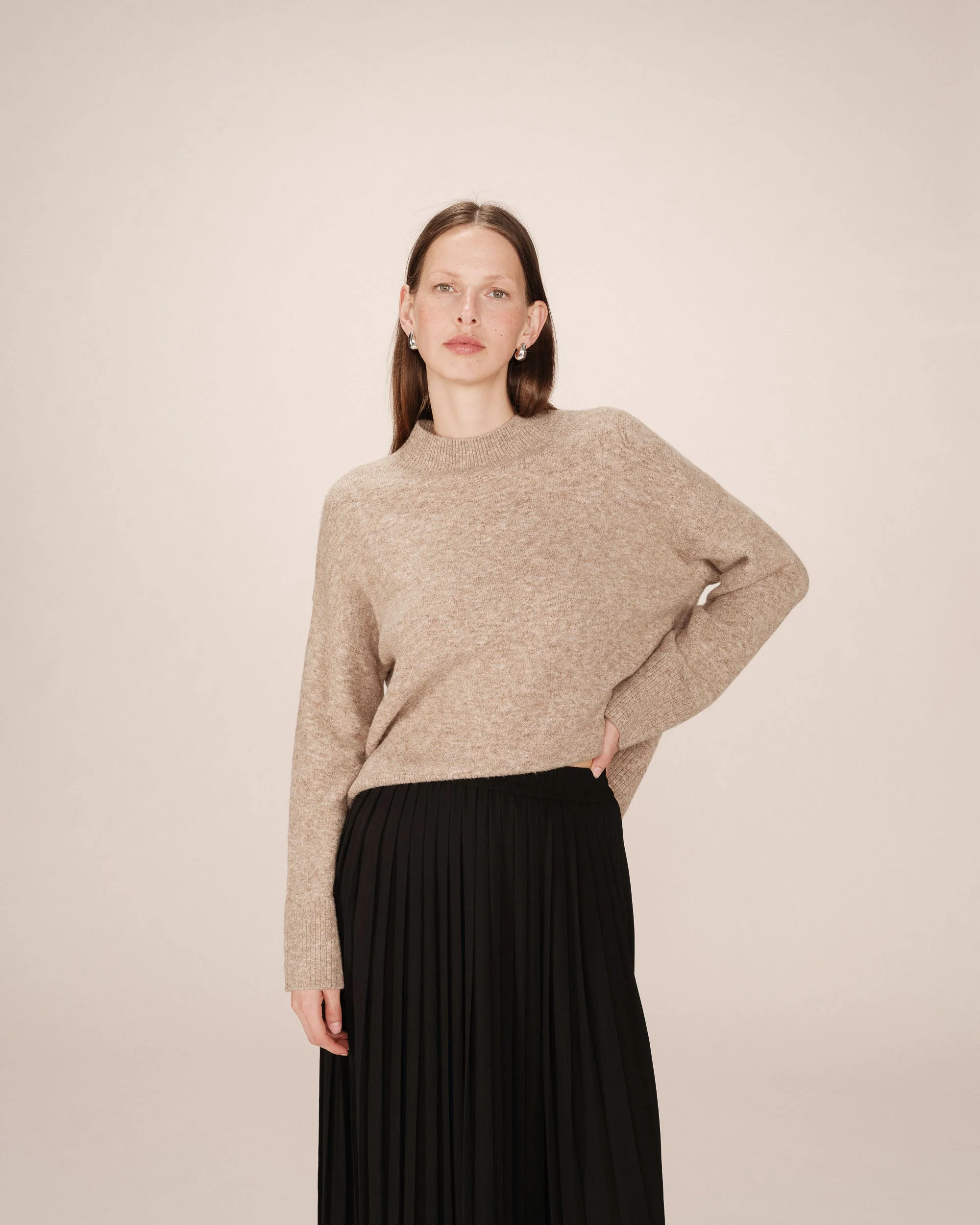 Pull Col Montant Greige Salty - Image 4