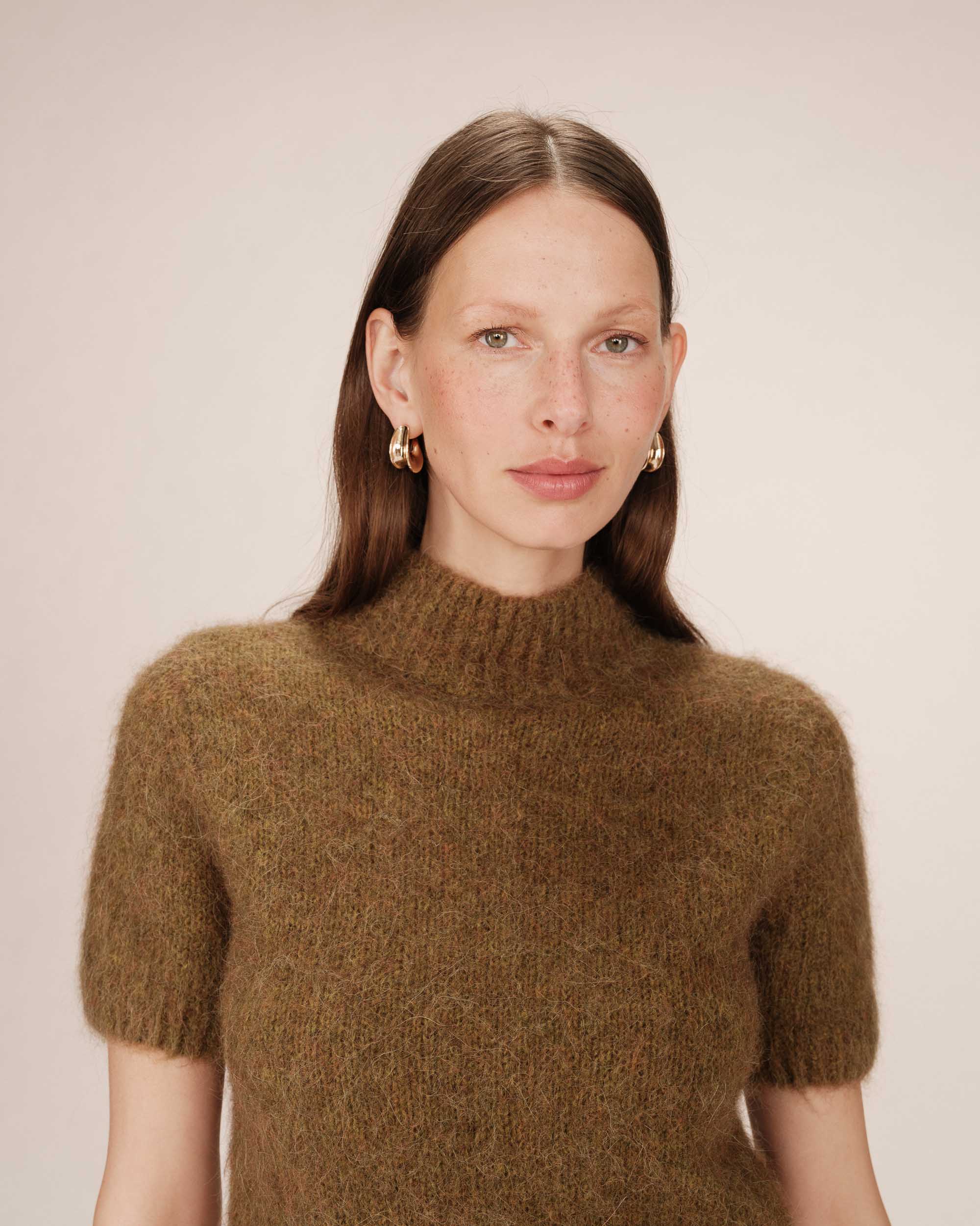 Pull Col Montant Olive Saule - Image 2