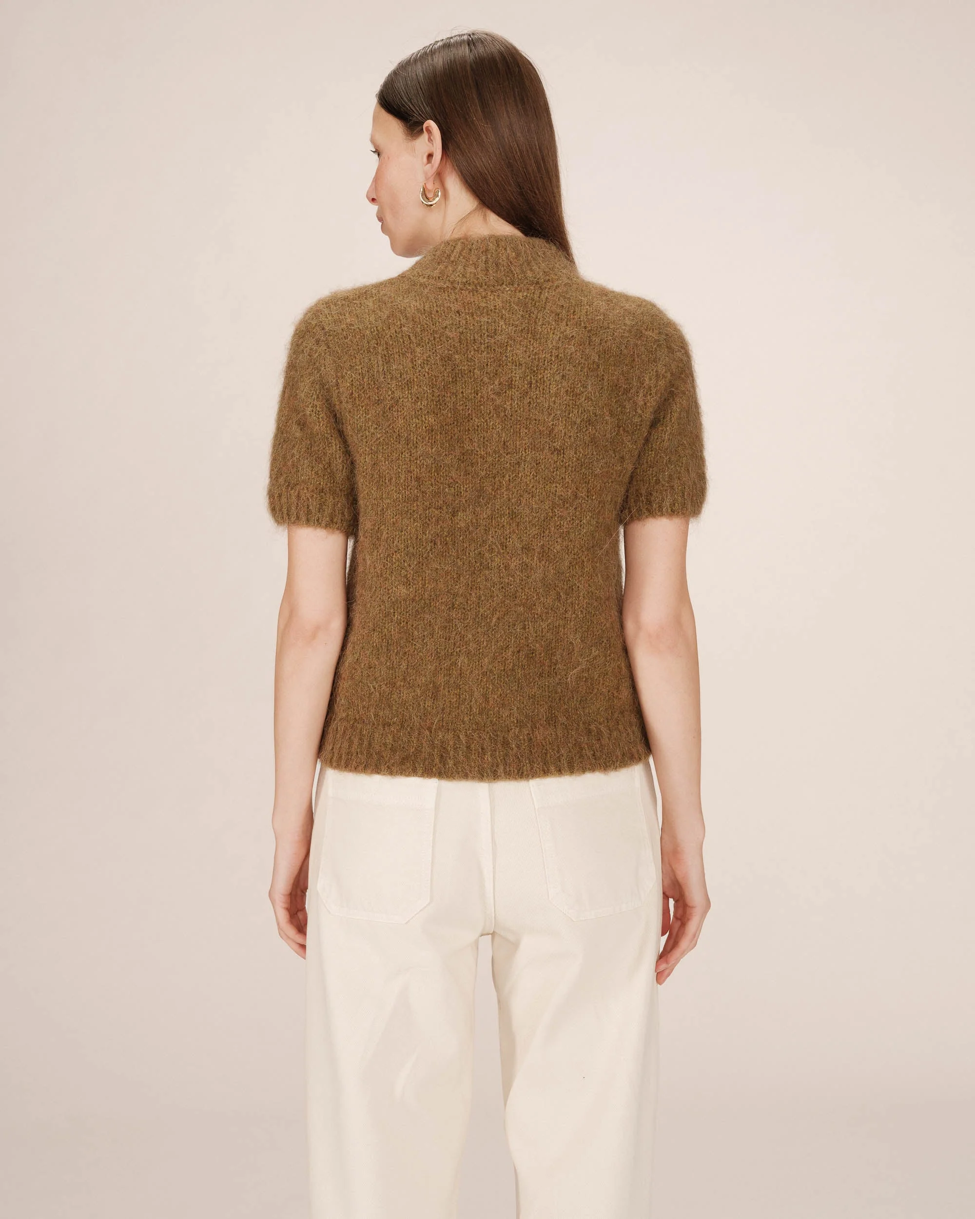 Pull Col Montant Olive Saule - Image 4