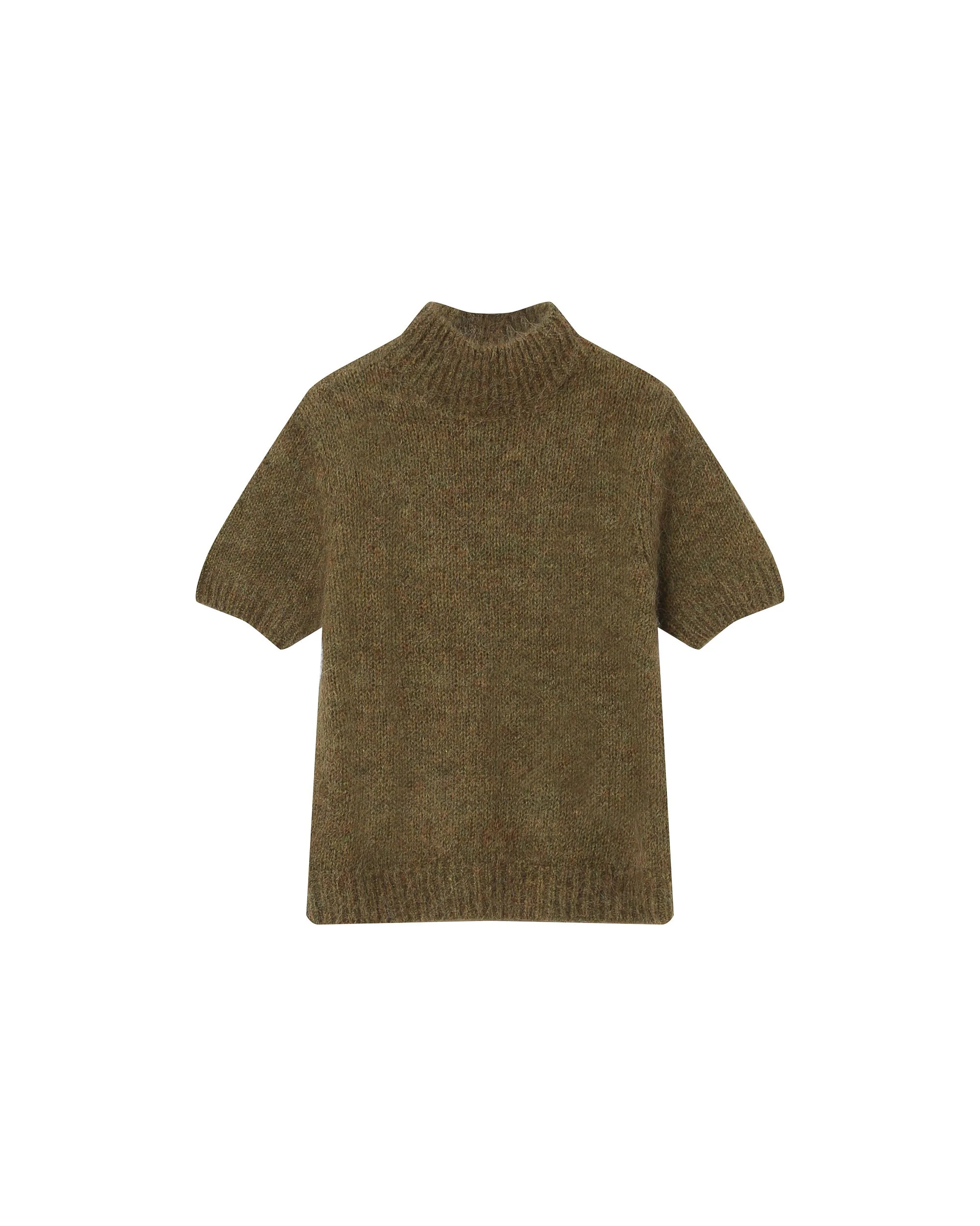 Pull Col Montant Olive Saule - Image 5
