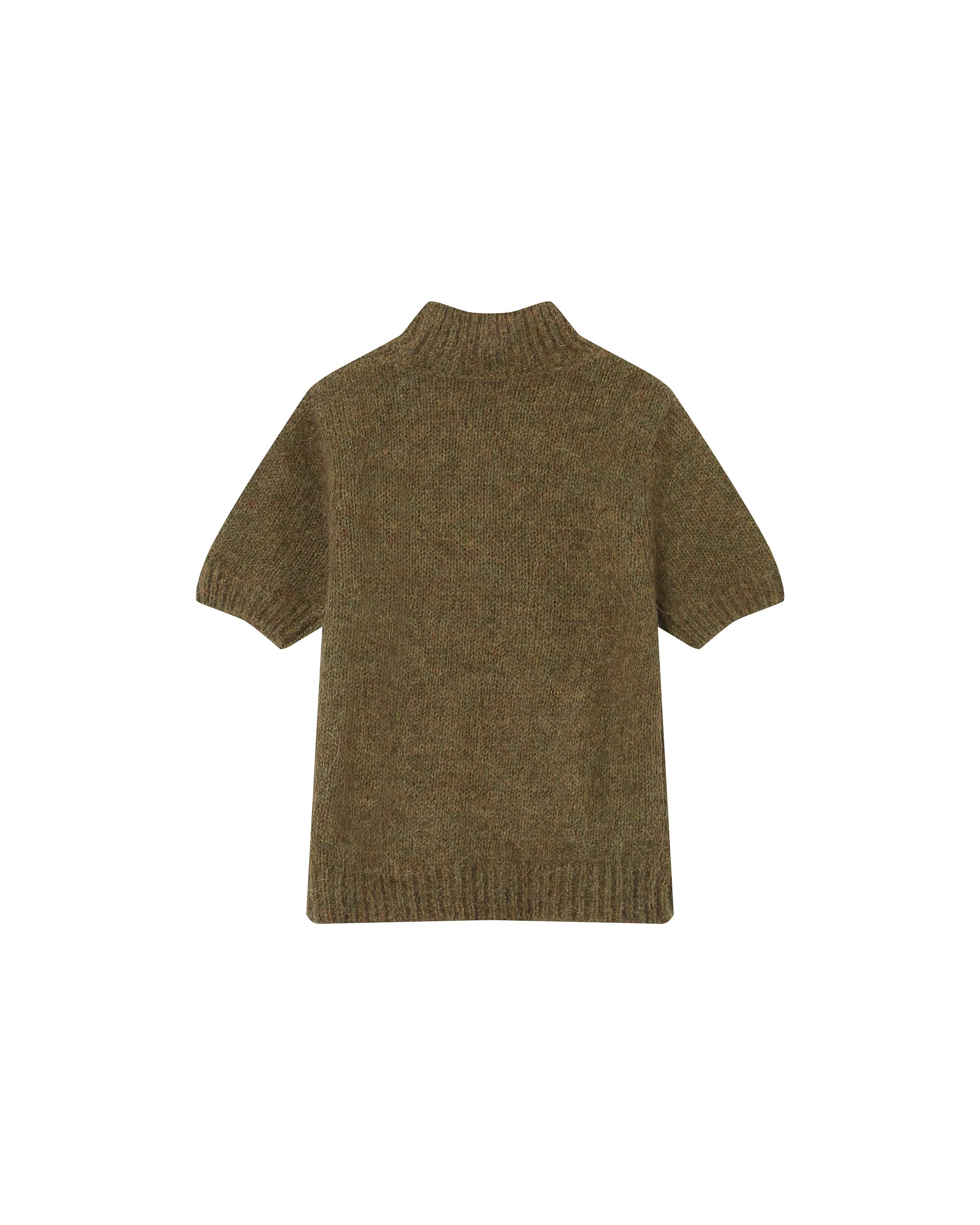 Pull Col Montant Olive Saule - Image 6