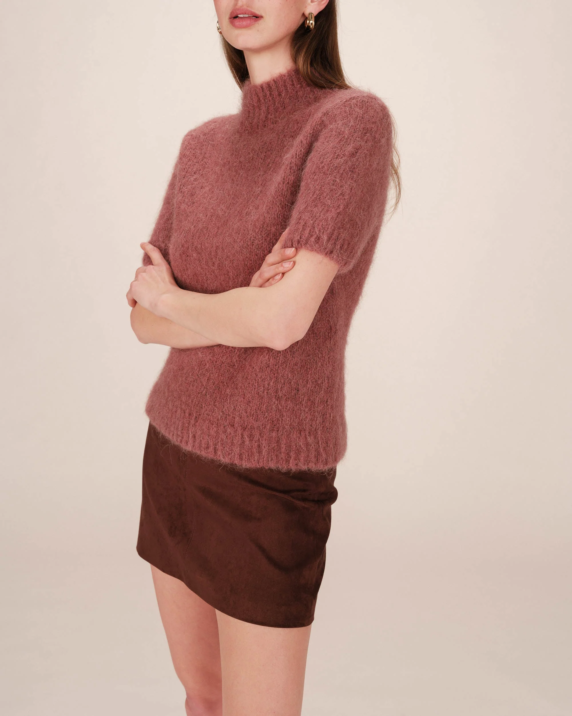 Pull Col Montant Terracotta Saule - Image 2