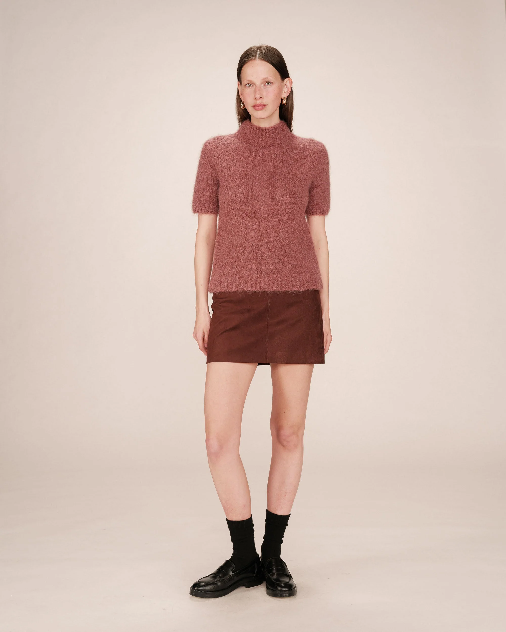Pull Col Montant Terracotta Saule - Image 3
