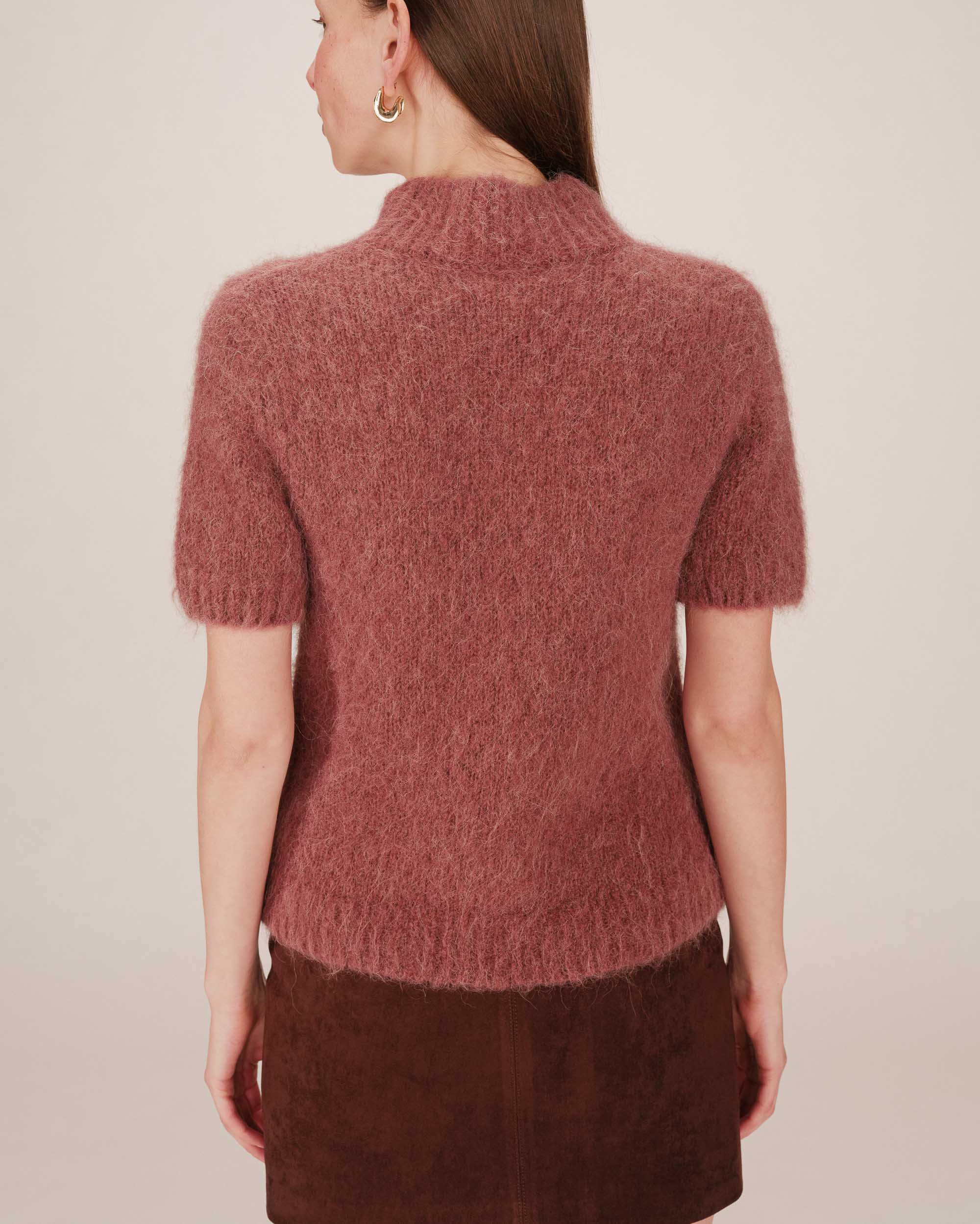 Pull Col Montant Terracotta Saule - Image 4