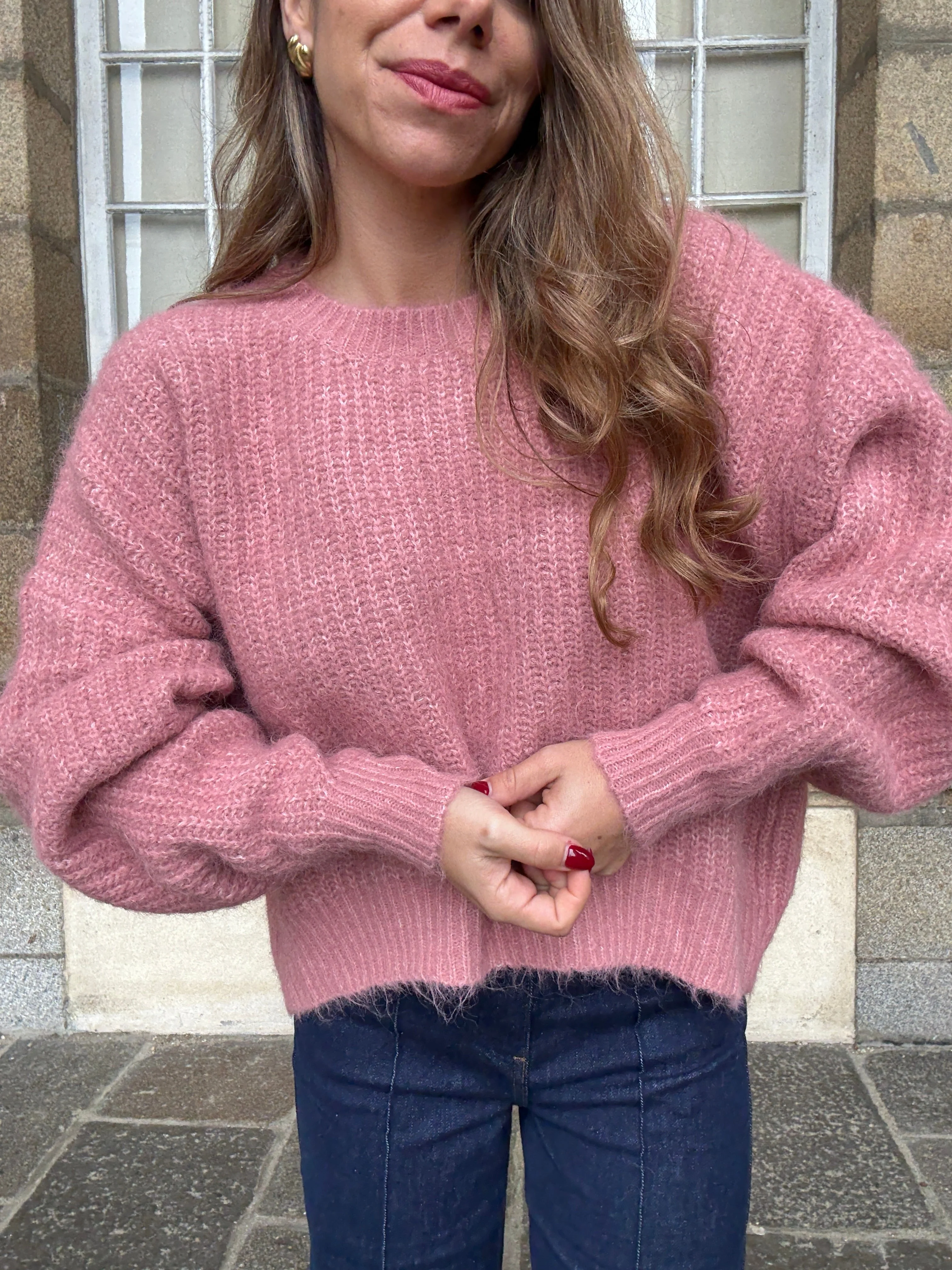 Pull En Maille Jade Vieux Rose - Image 11