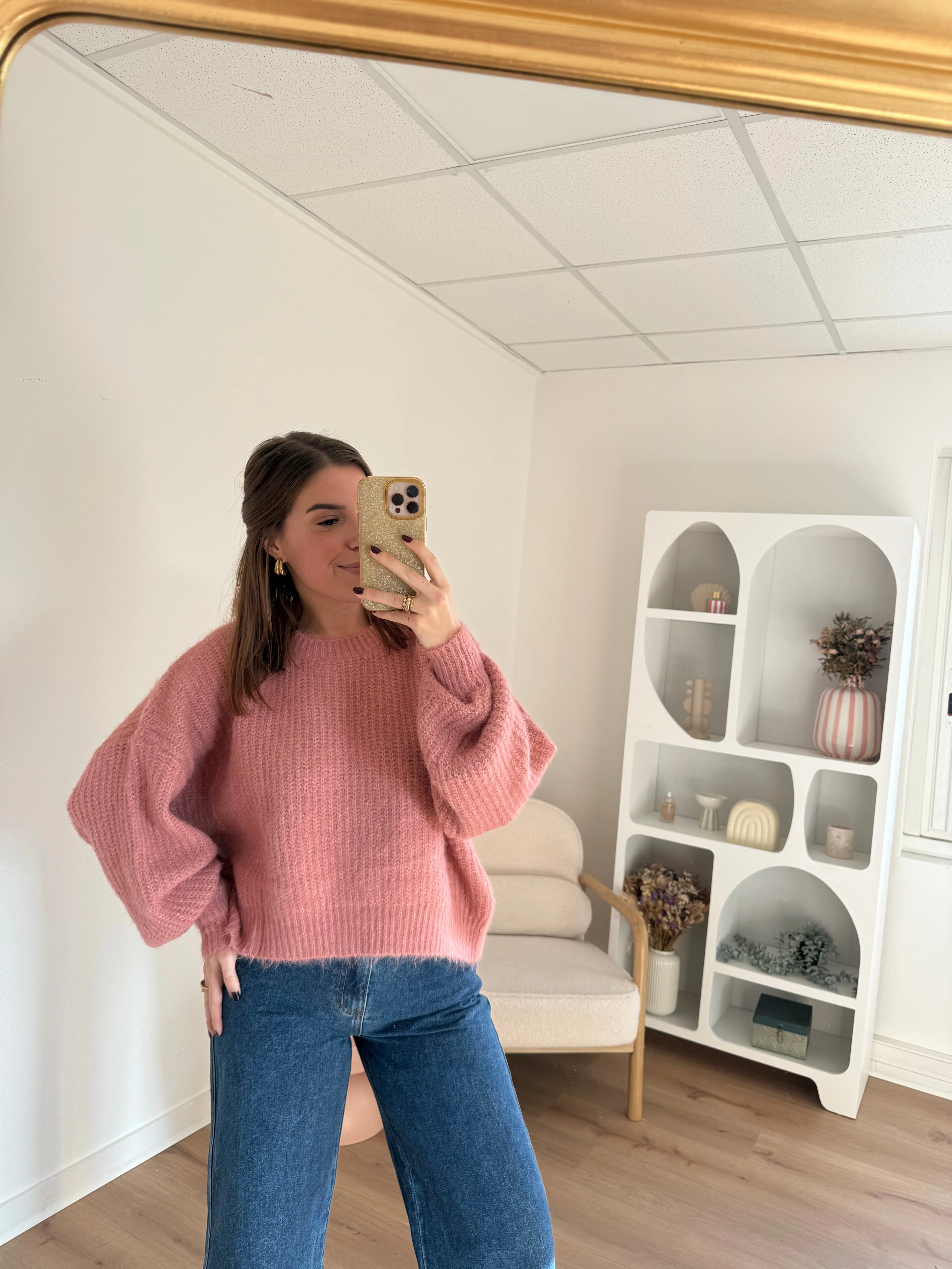 Pull En Maille Jade Vieux Rose - Image 12