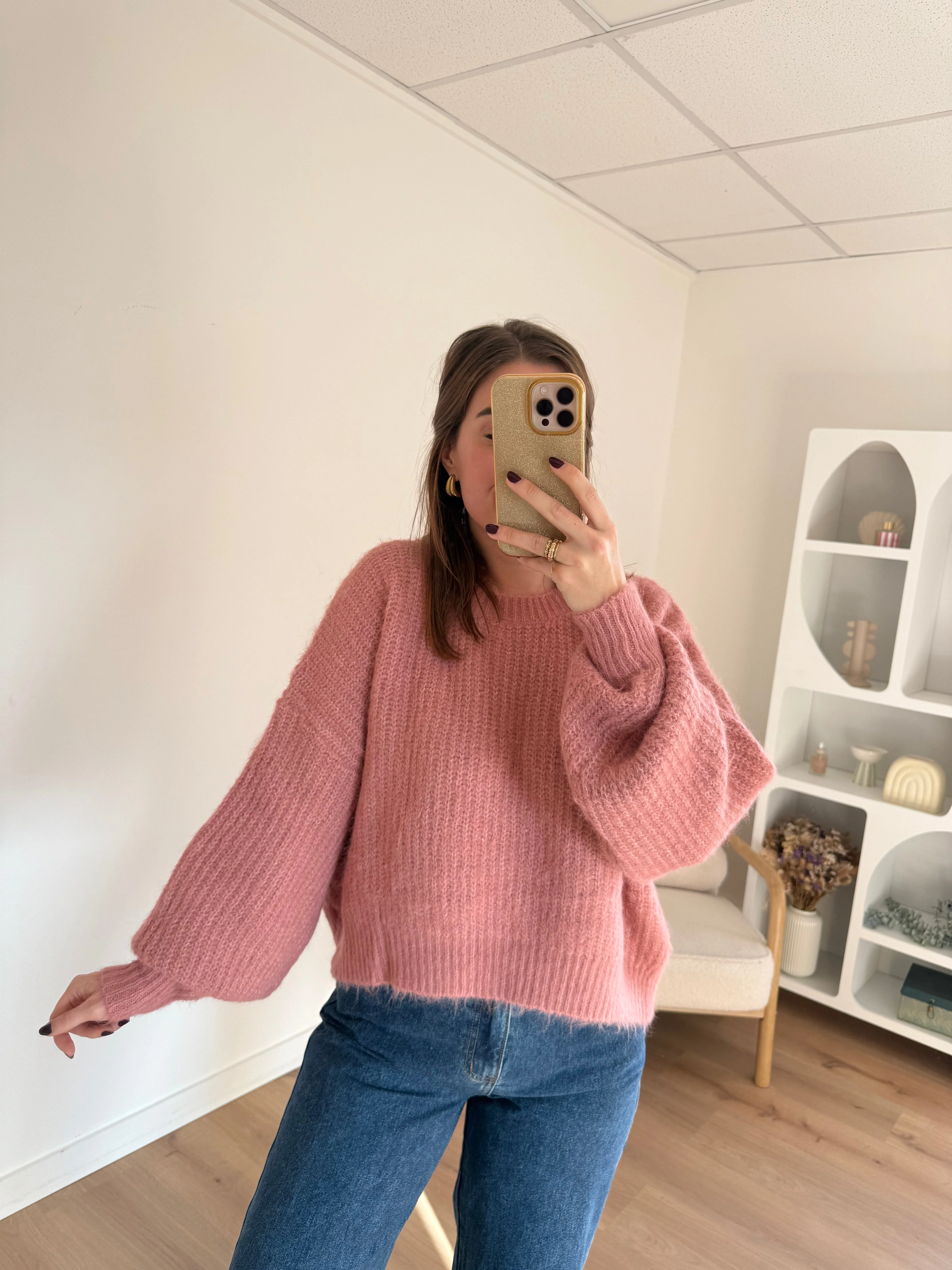 Pull En Maille Jade Vieux Rose - Image 14