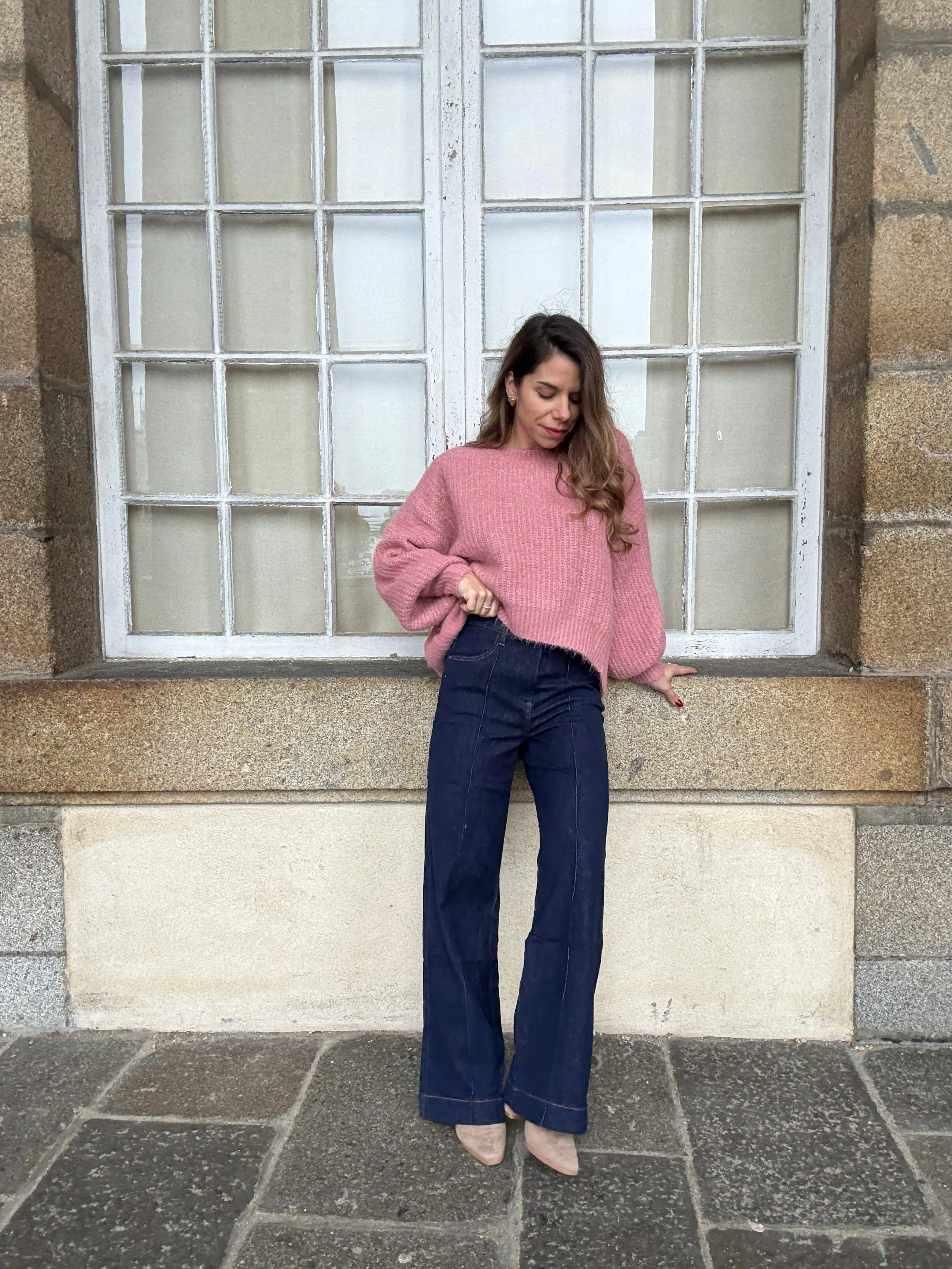 Pull En Maille Jade Vieux Rose - Image 2