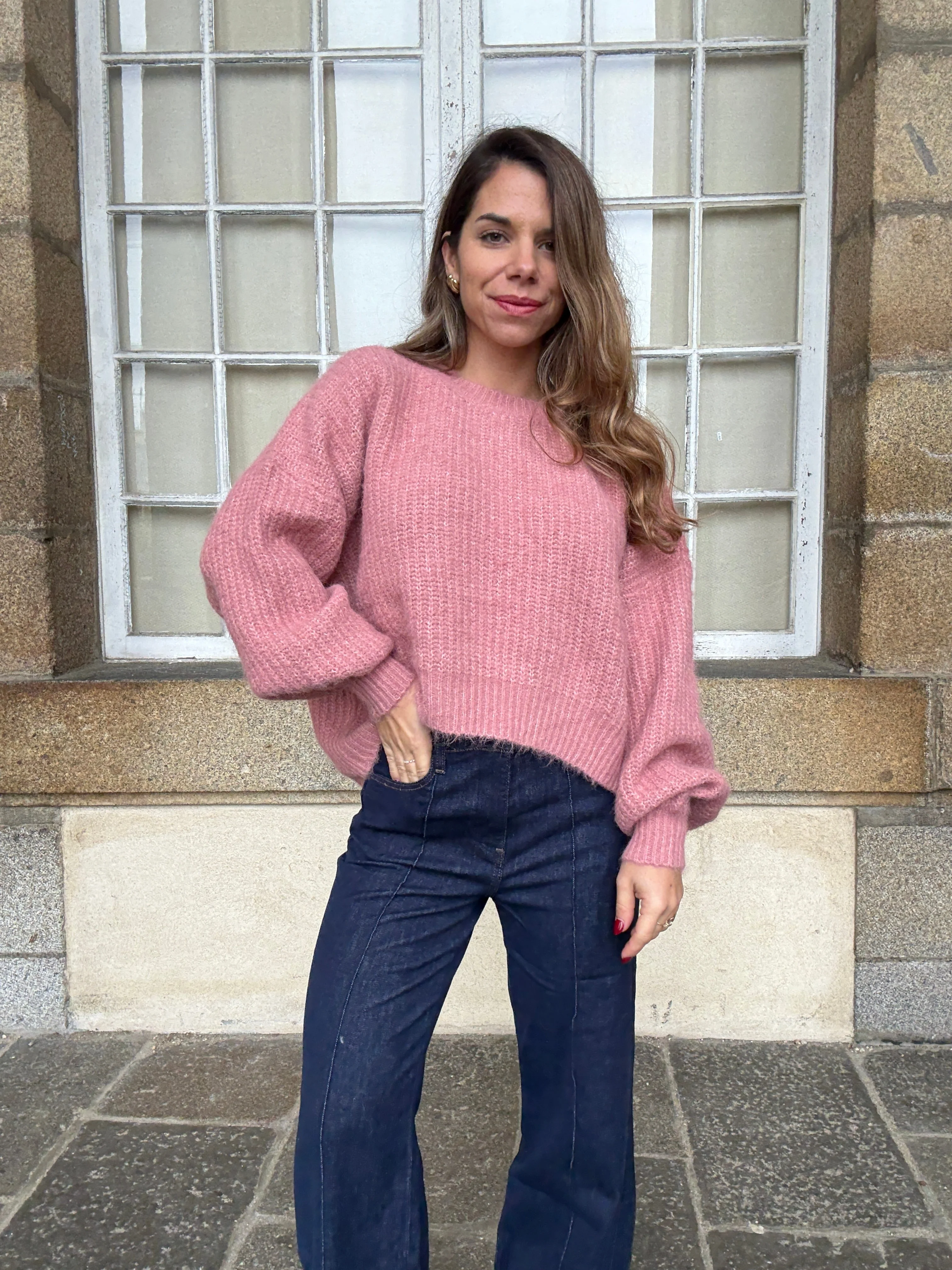 Pull En Maille Jade Vieux Rose - Image 4