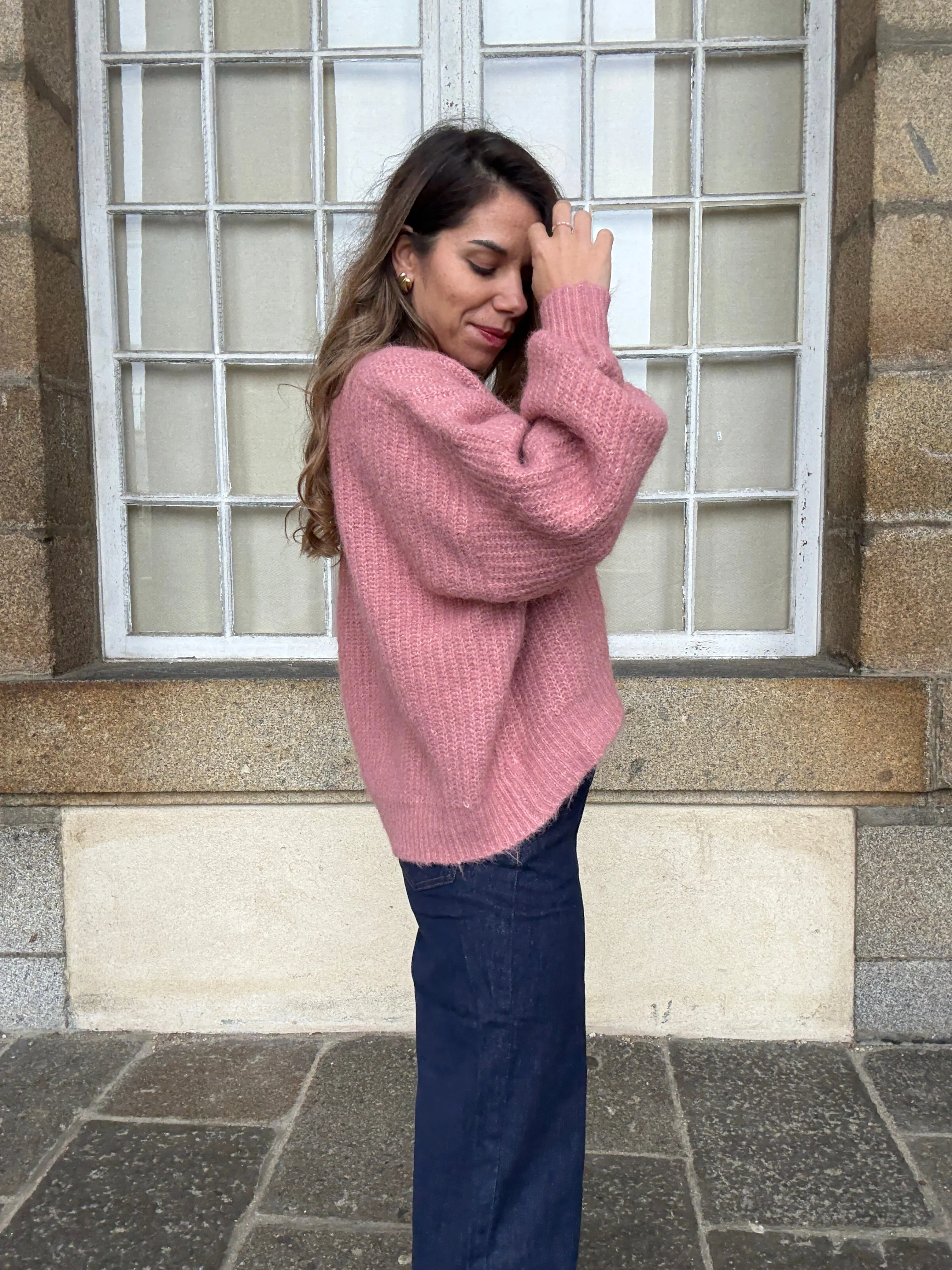 Pull En Maille Jade Vieux Rose - Image 5