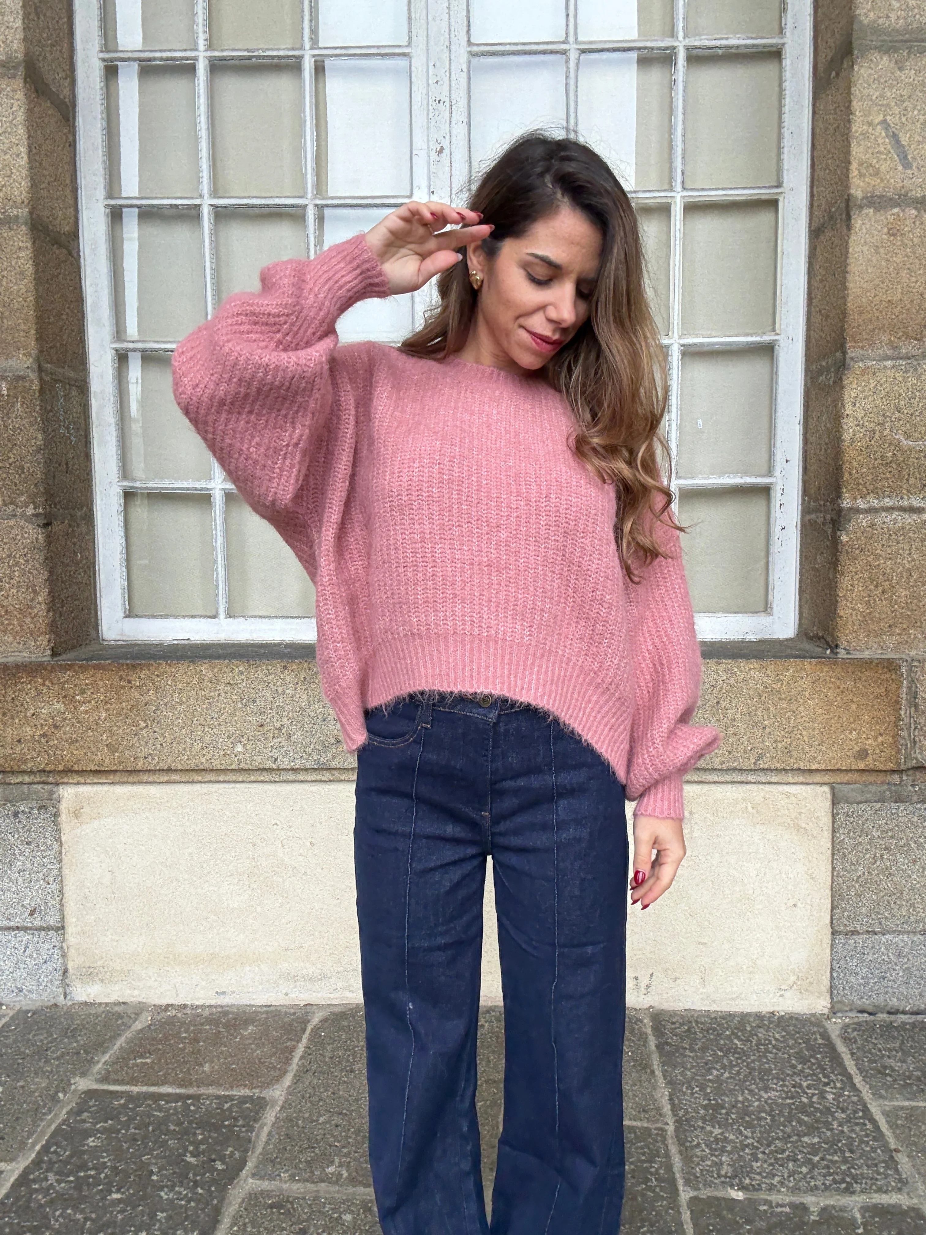 Pull En Maille Jade Vieux Rose - Image 6