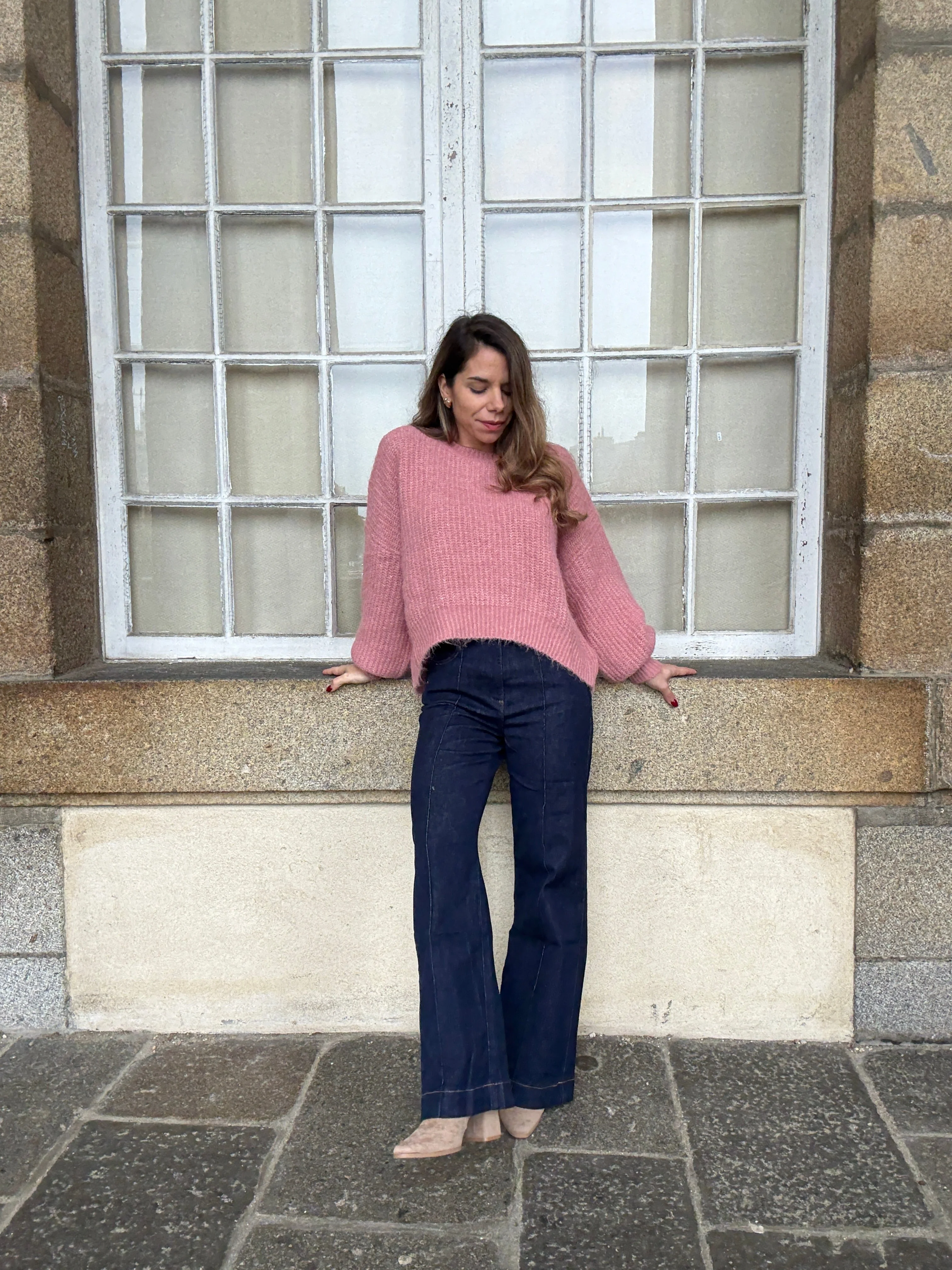 Pull En Maille Jade Vieux Rose - Image 7