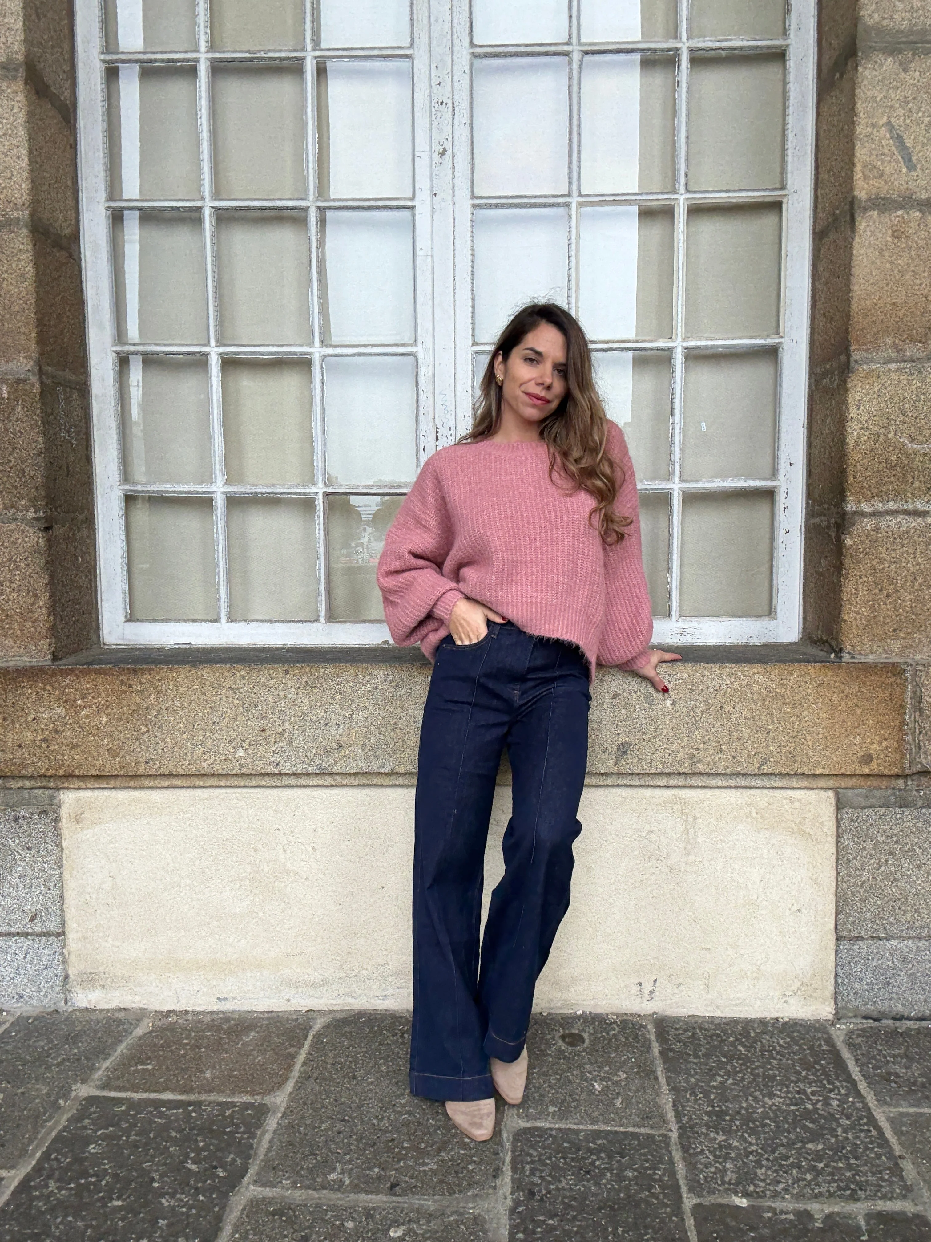 Pull En Maille Jade Vieux Rose - Image 8