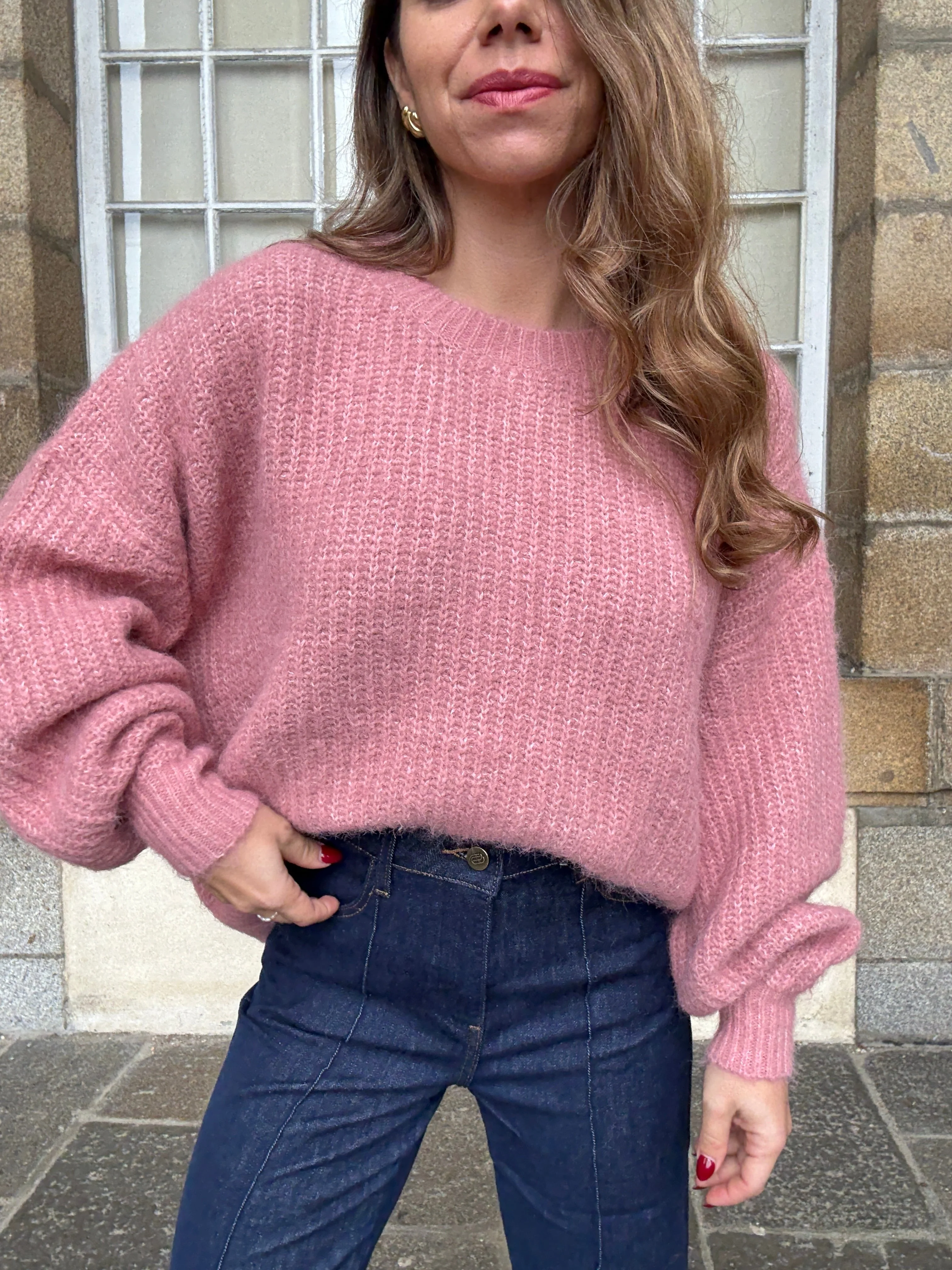 Pull En Maille Jade Vieux Rose - Image 9