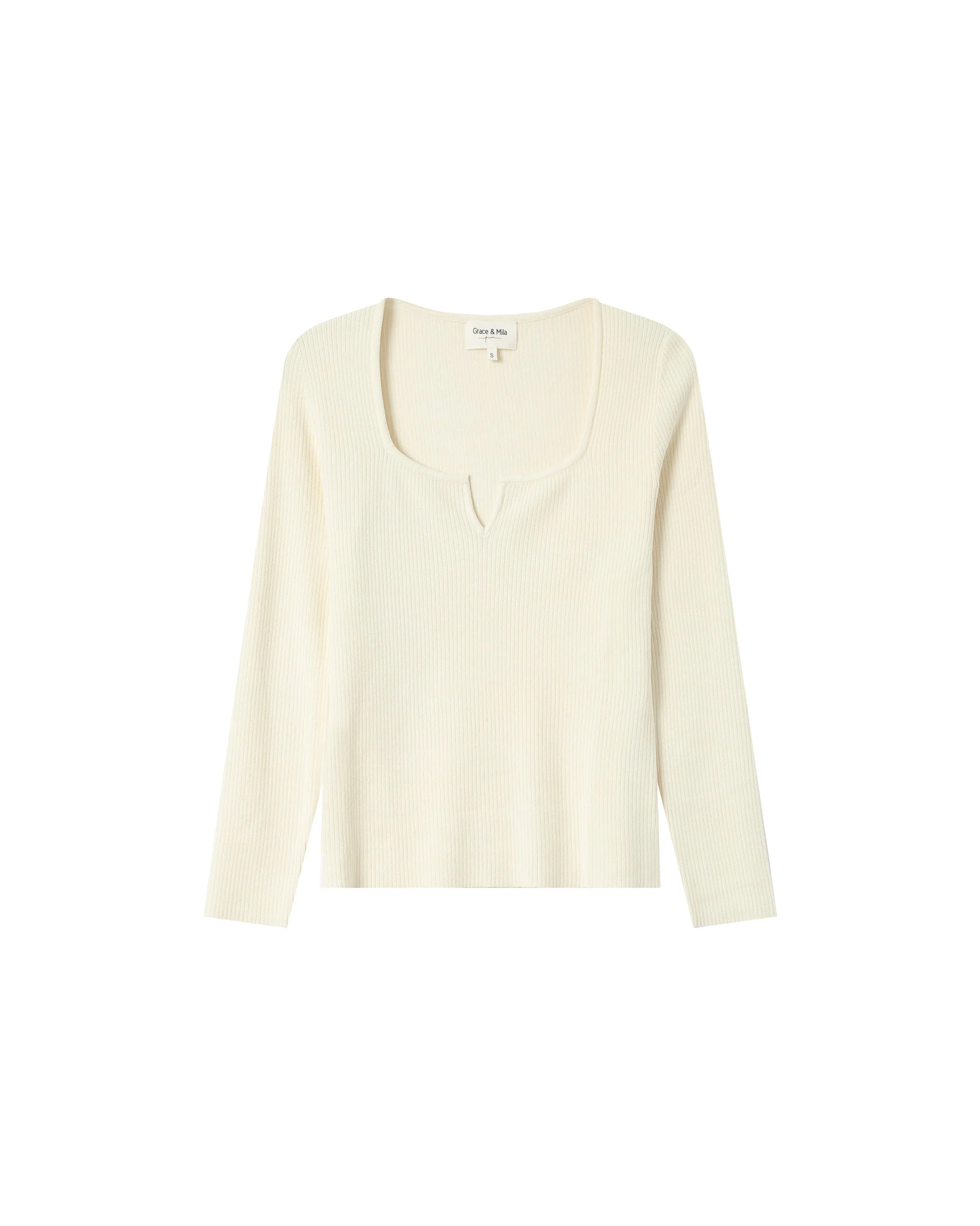 Pull Encolure Fendue Ecru Salem - Image 6