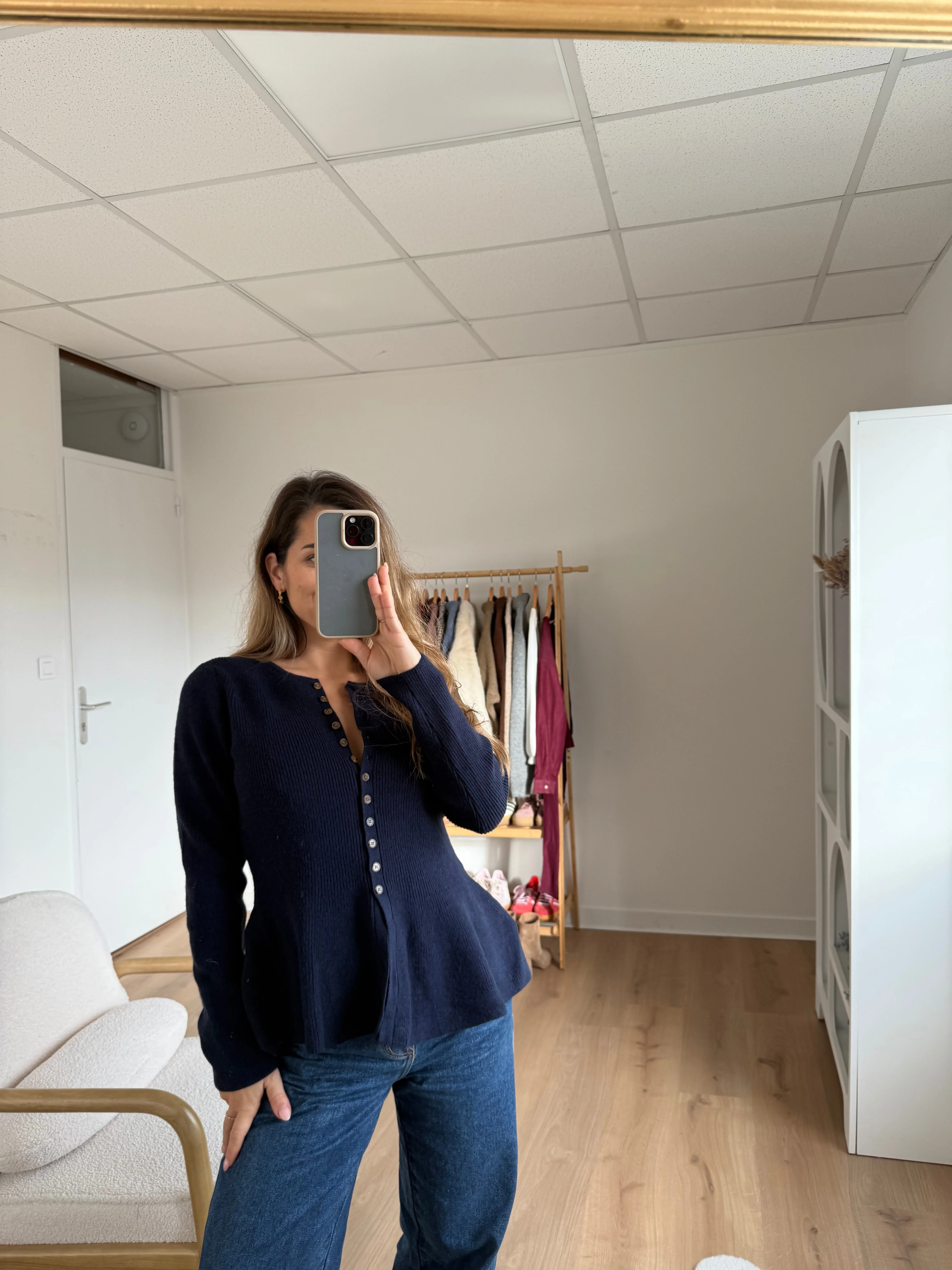 Pull Fin Péplum Albane Bleu Marine - Image 5