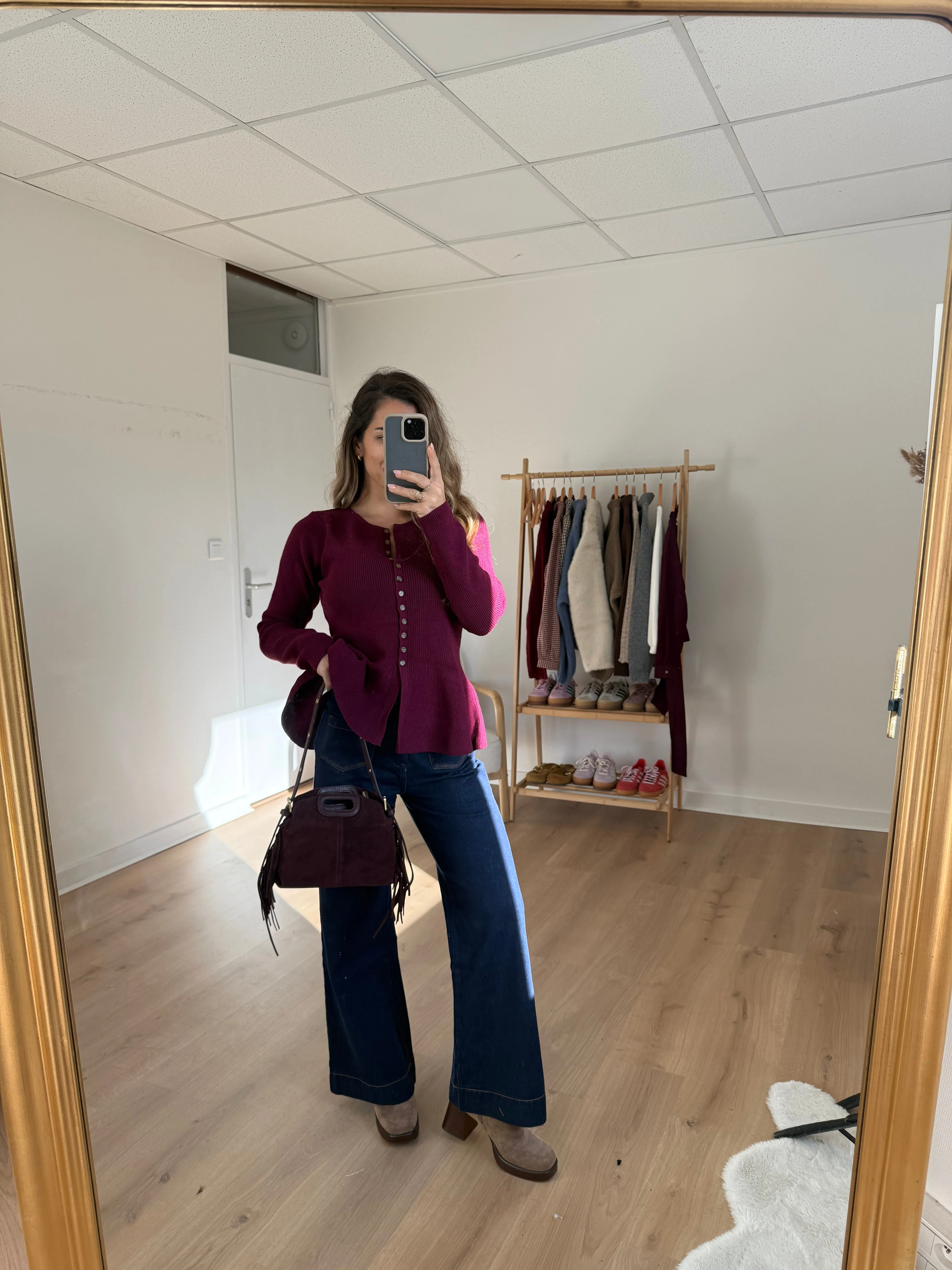 Pull Fin Péplum Albane Bordeaux - Image 14