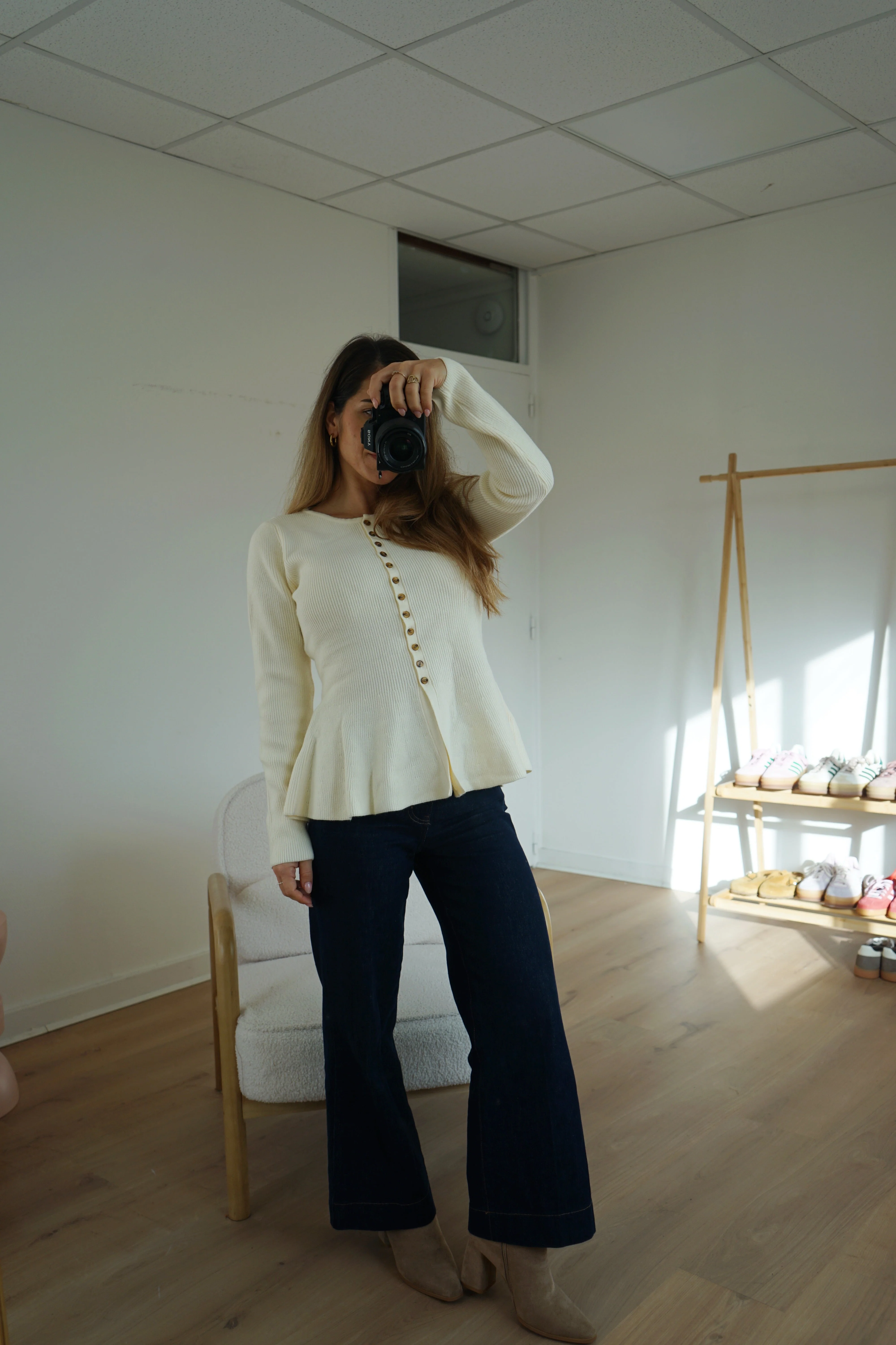 Pull Fin Péplum Albane Écru - Image 4