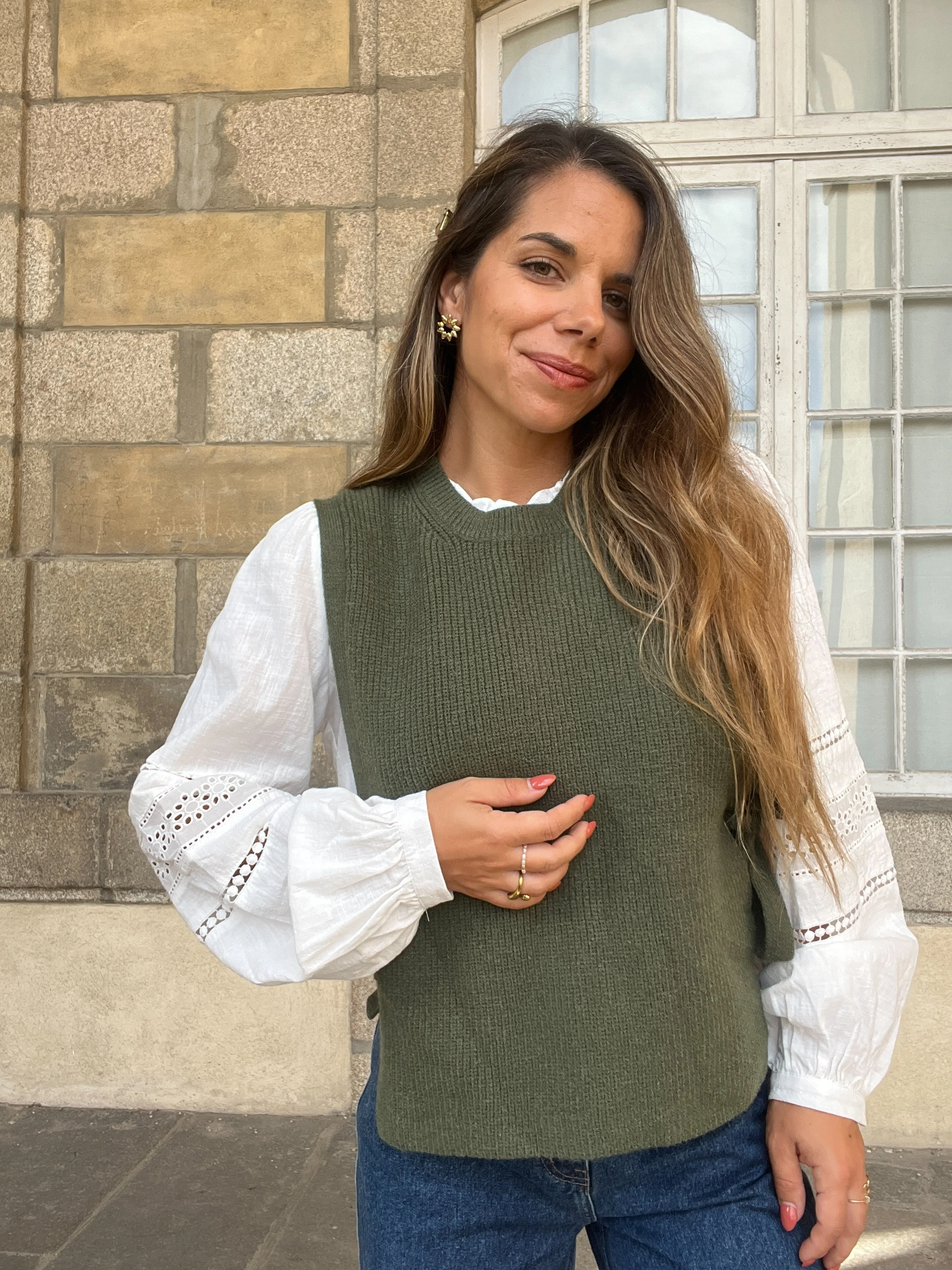 Pull Sans Manches À Nœuds Kaki Valentine - Image 2