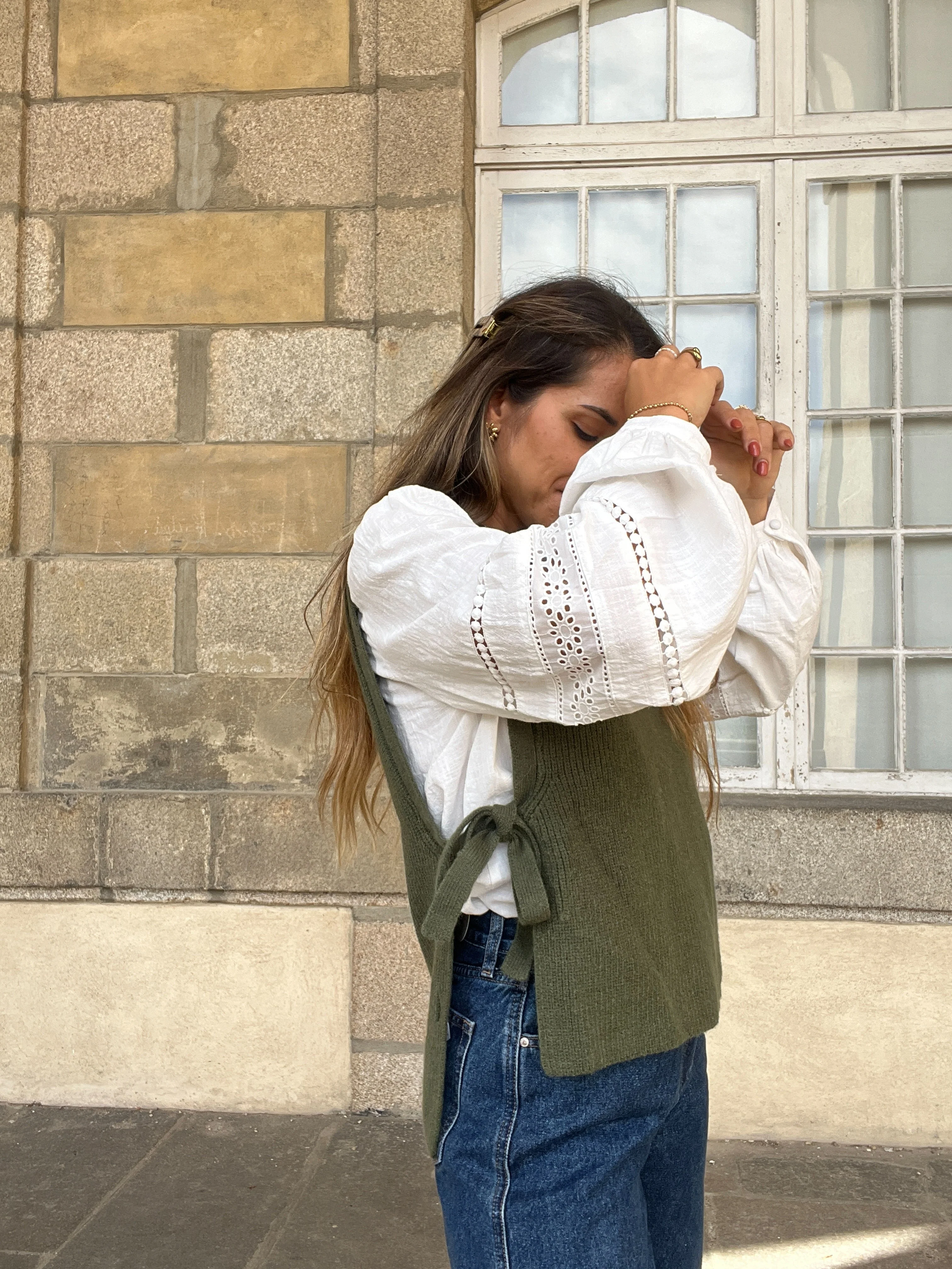 Pull Sans Manches À Nœuds Kaki Valentine - Image 3