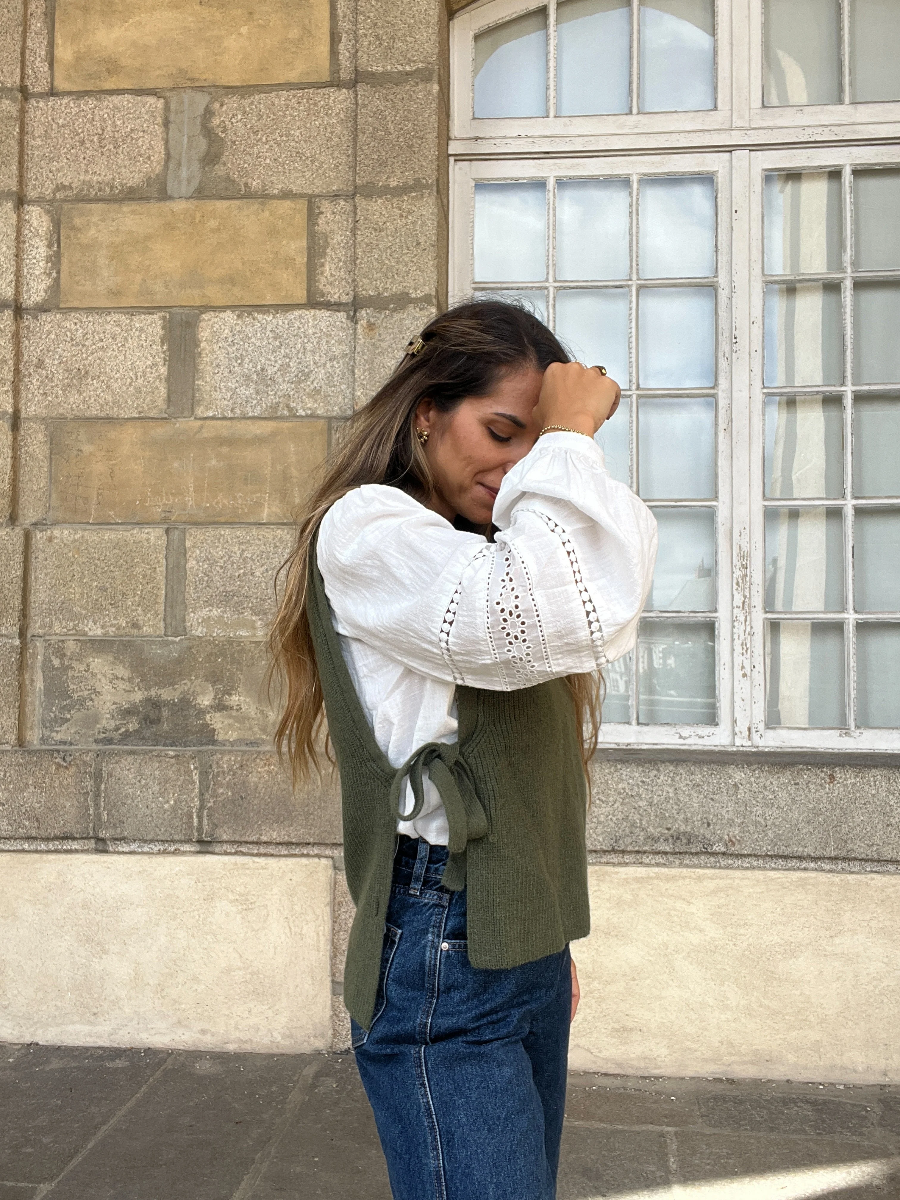 Pull Sans Manches À Nœuds Kaki Valentine - Image 5