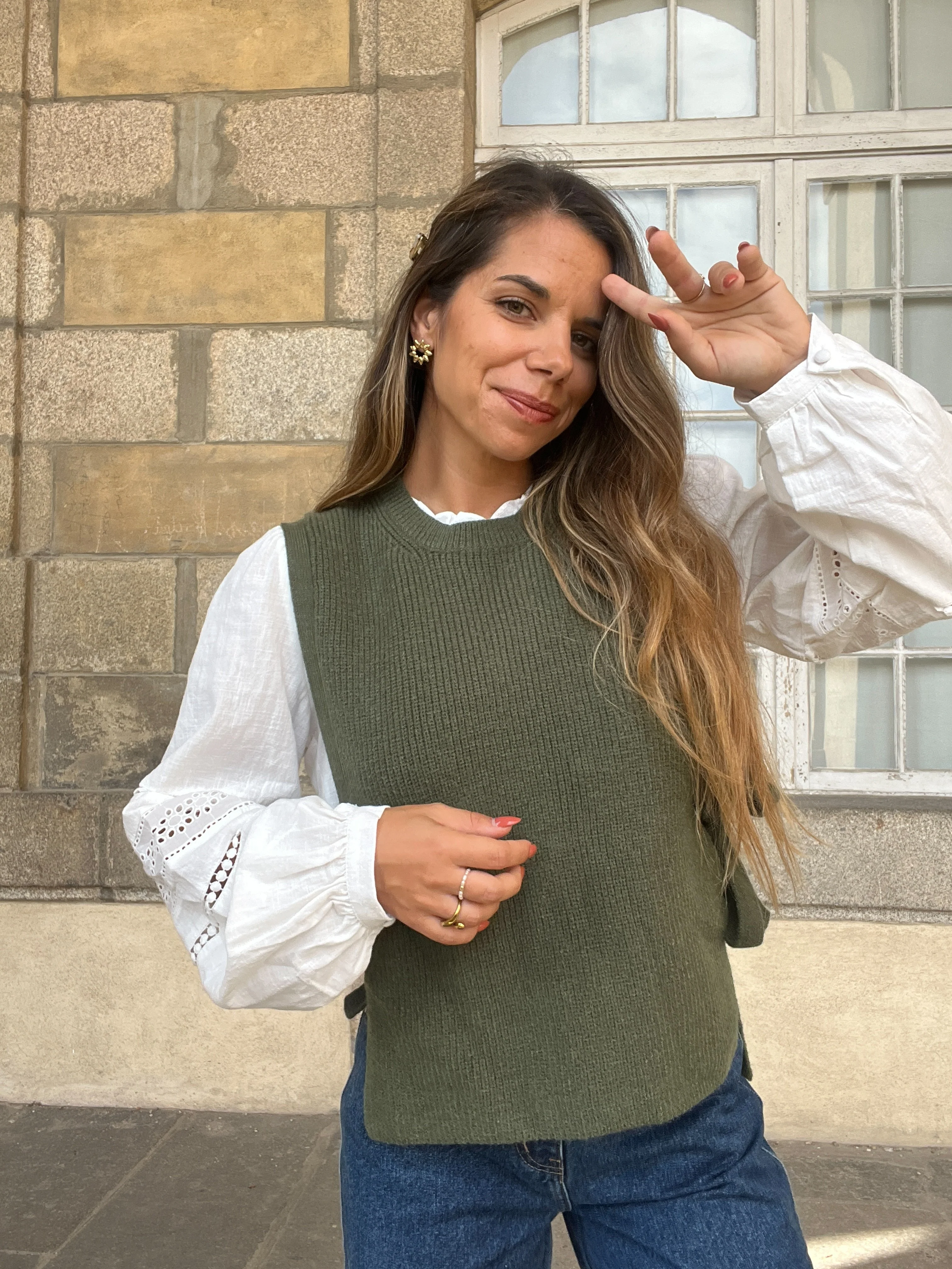 Pull Sans Manches À Nœuds Kaki Valentine - Image 6