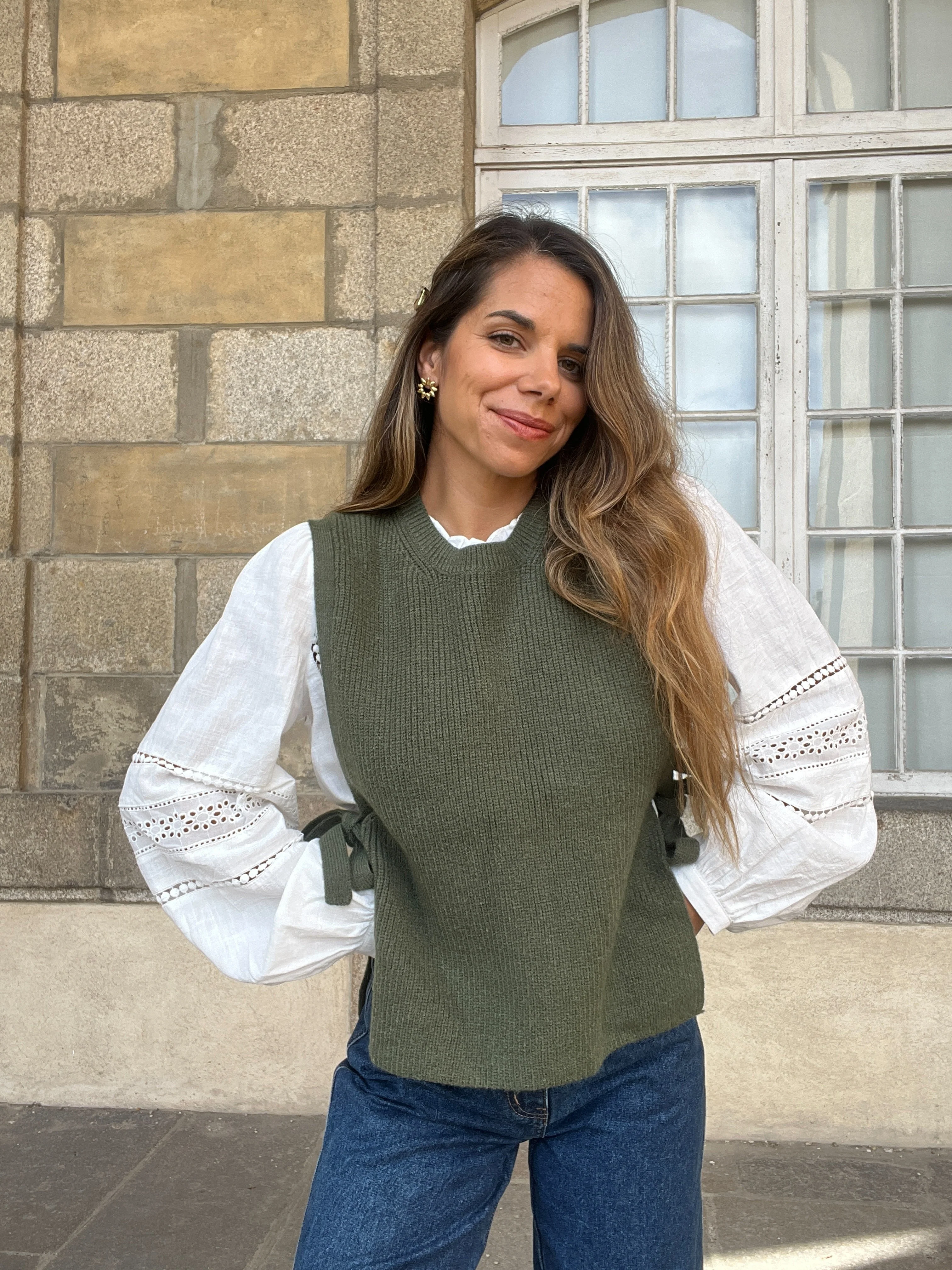 Pull Sans Manches À Nœuds Kaki Valentine - Image 7