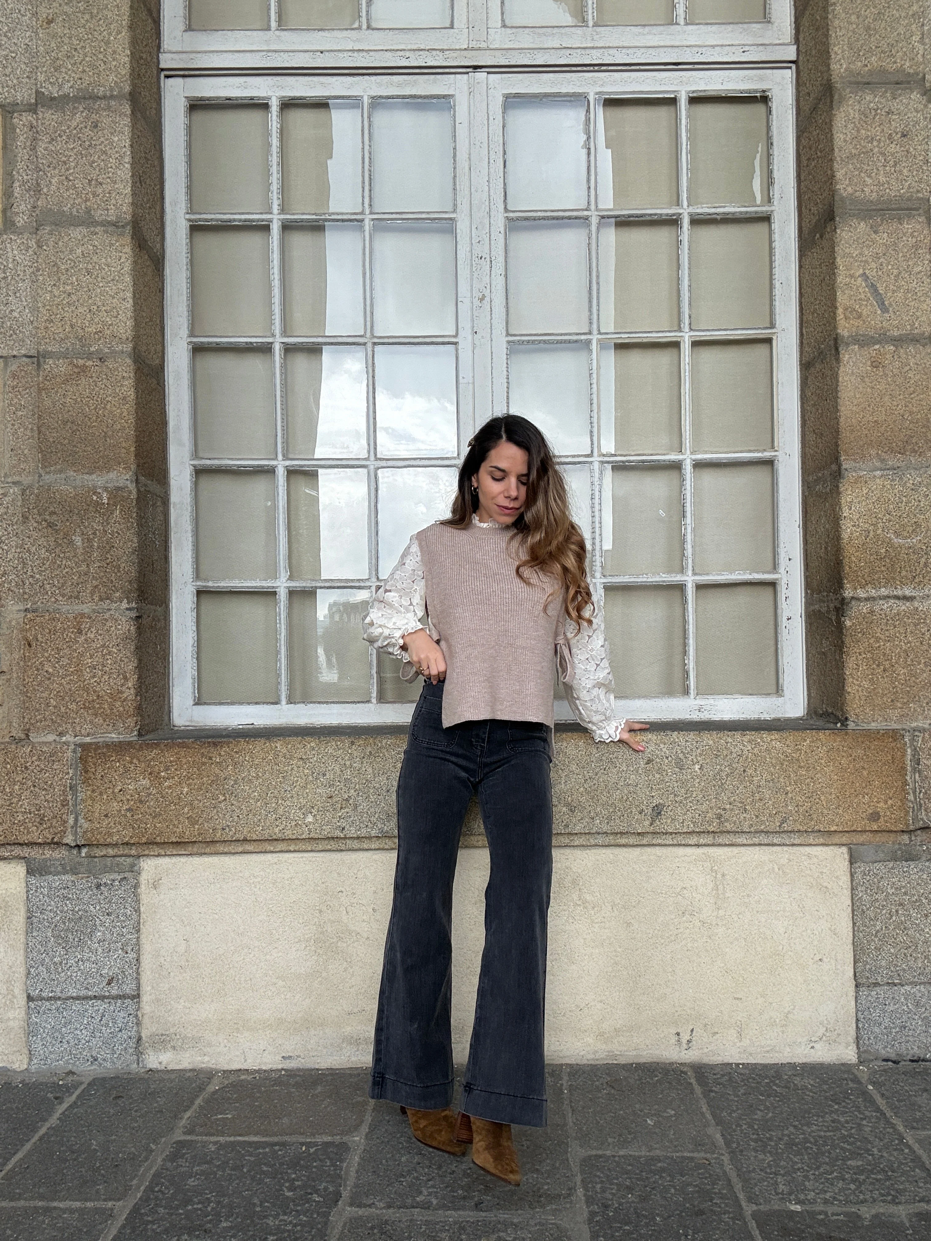 Pull Sans Manches À Noeuds Taupe Valentine - Image 6