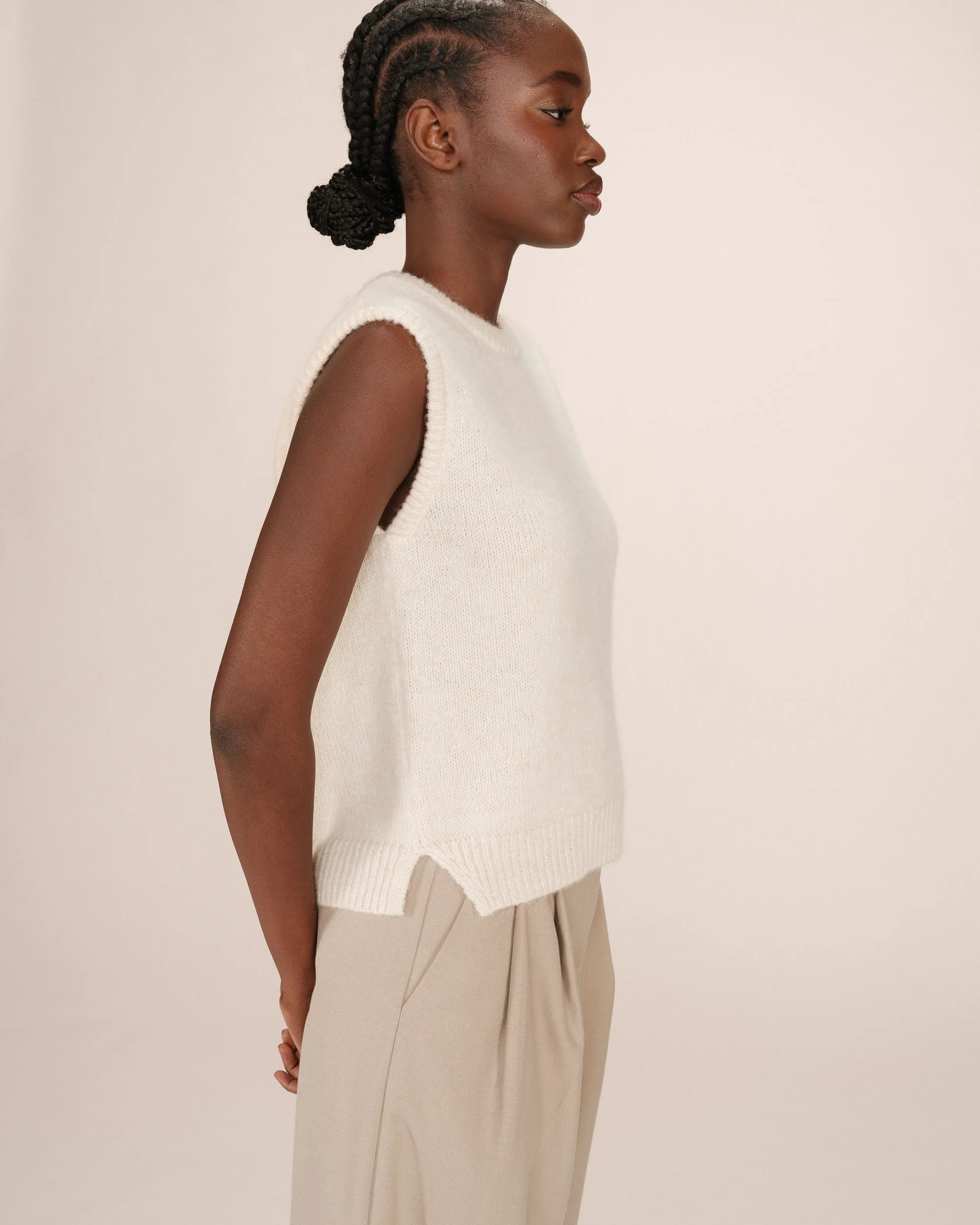 Pull Sans Manches Ecru Say - Image 2