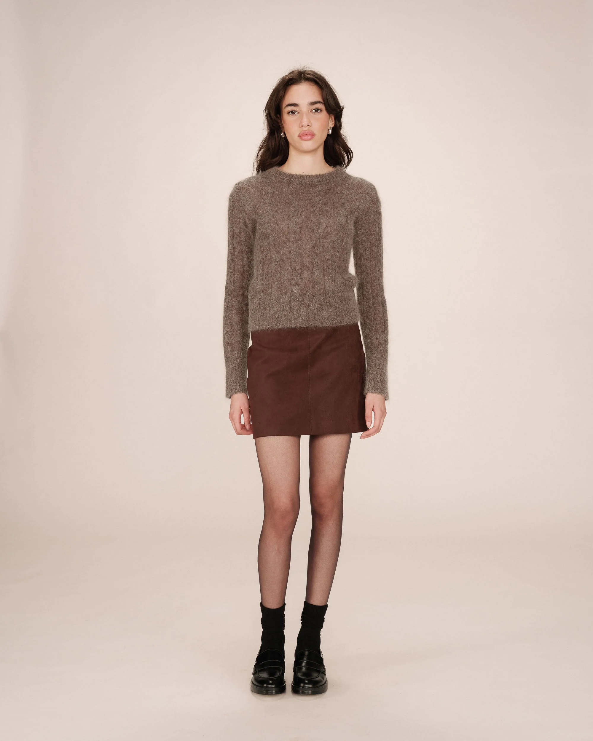 Pull Torsade Taupe Sabin - Image 3