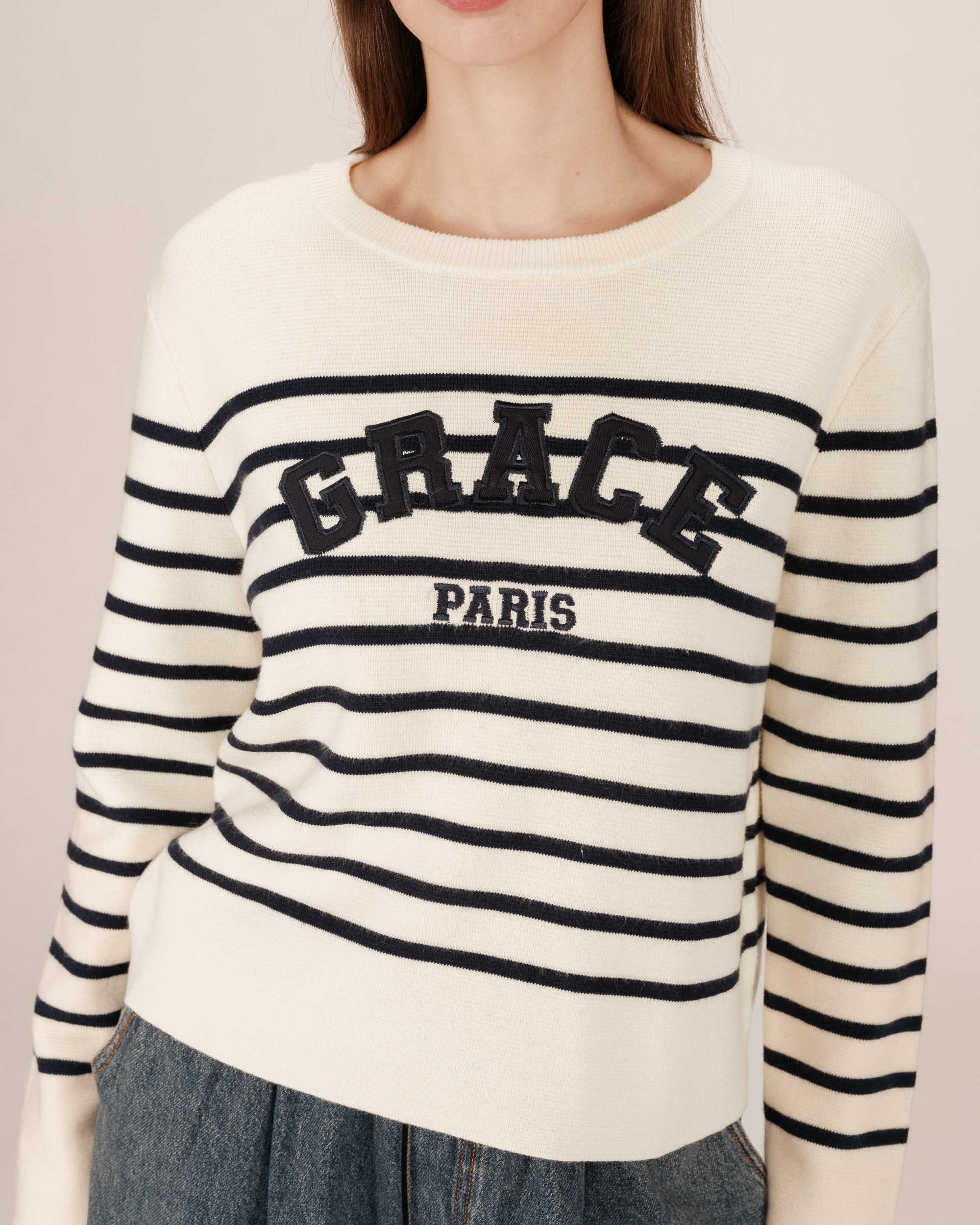 Pull Universitaire Ecru Sardaigne - Image 2
