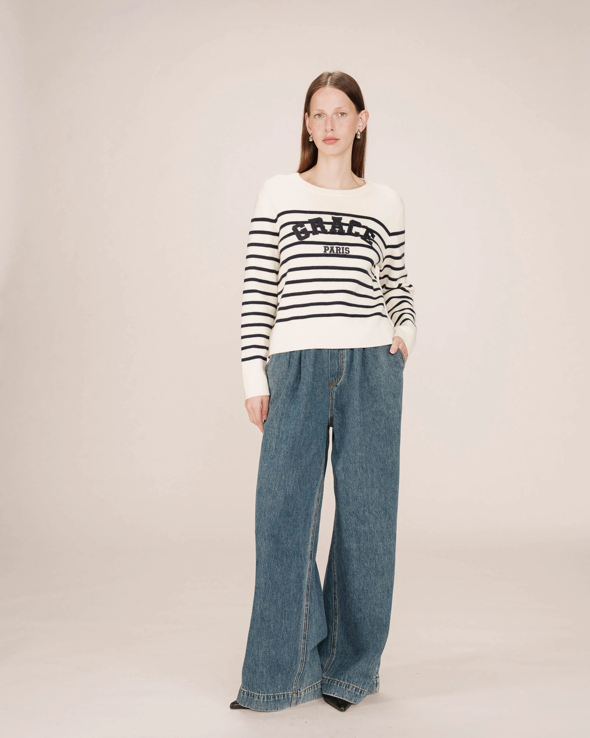 Pull Universitaire Ecru Sardaigne - Image 3