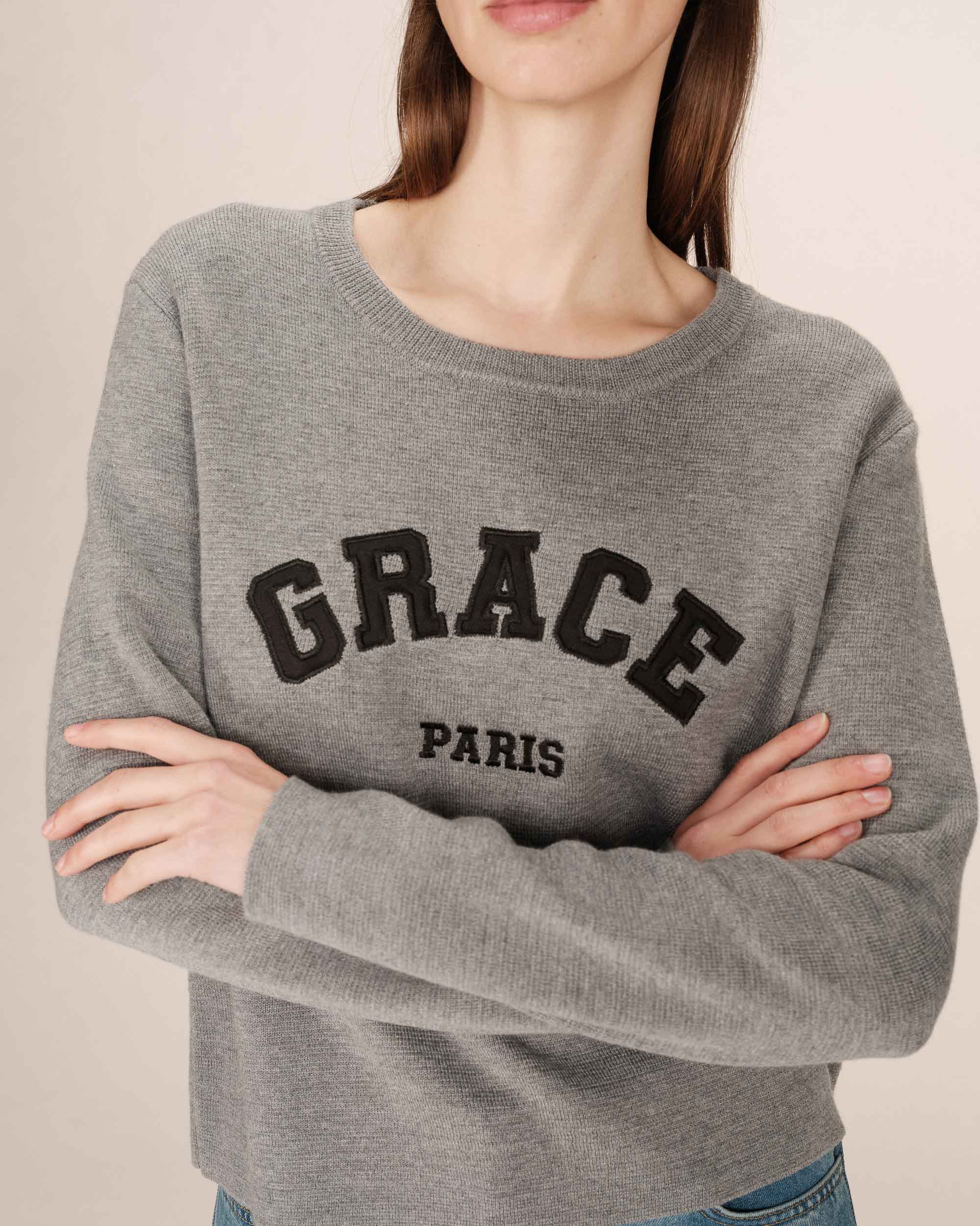 Pull Universitaire Gris Sardaigne - Image 2