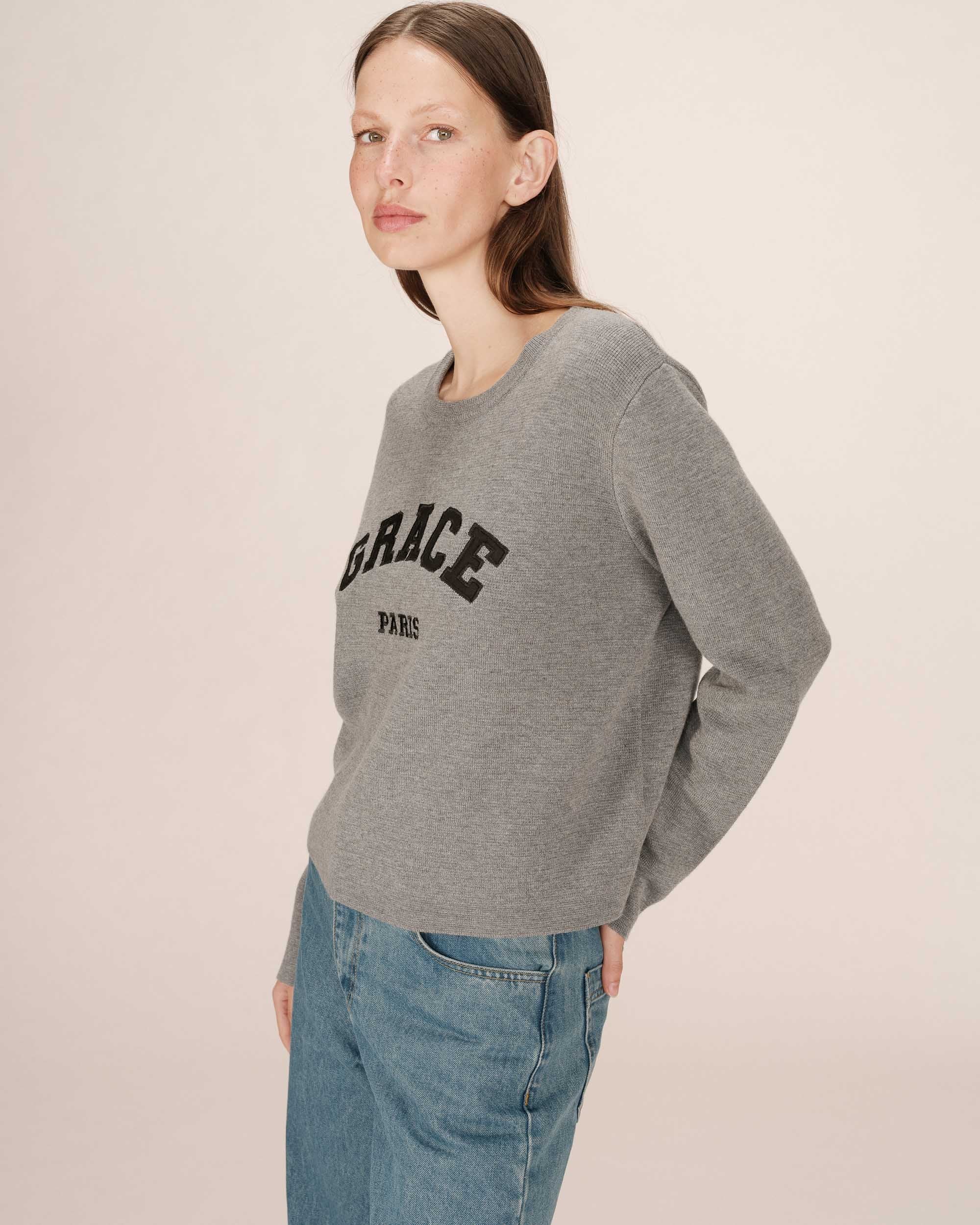 Pull Universitaire Gris Sardaigne - Image 4