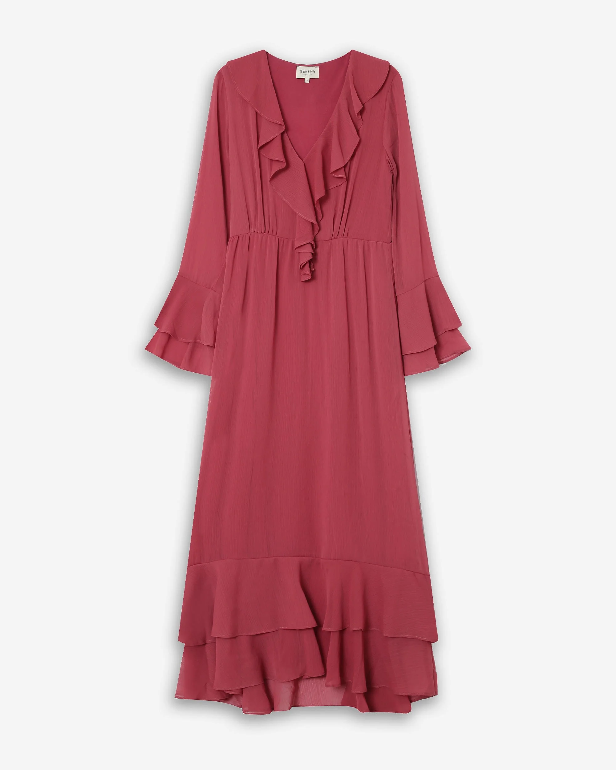 Robe Aérienne Longue À Volants Blush Samira - Image 4